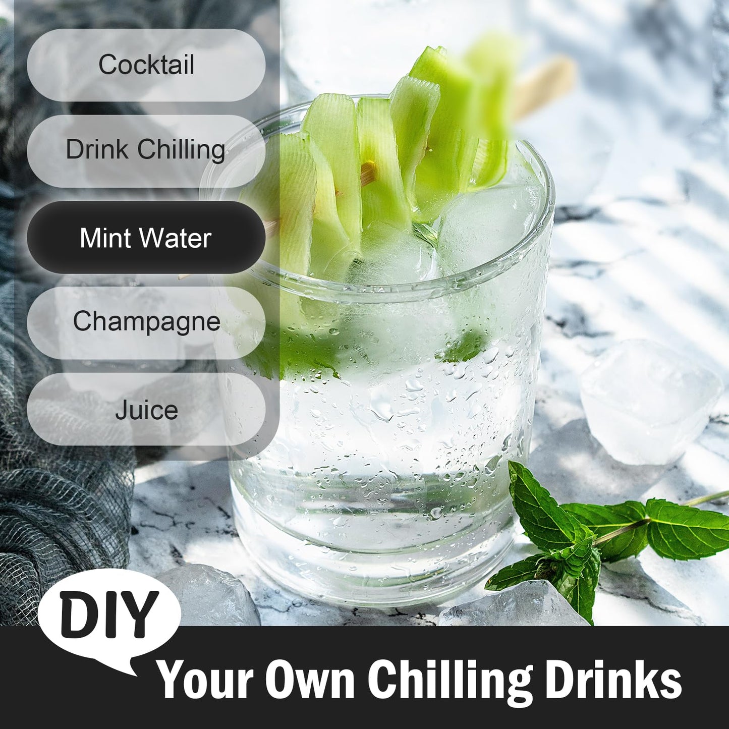 DclobTop Ice Cube Trays with Lid and Bin, Ice Trays for Freezer - Easy to Release Silicone Mold, Stackable Reusable Plastic Molds for Cocktails, Whiskey, Drinks and Iced Coffee, BPA-Free