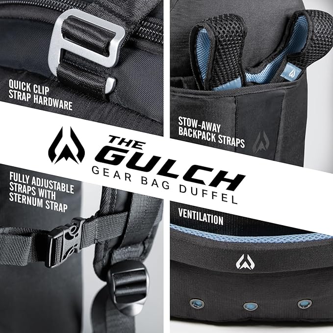 Wildhorn Gulch 70L MTB Duffle Bag for Travel - Lightweight & Durable Gym Bag for Women & Men. Ideal for Biking, Motorcycle, and Sports