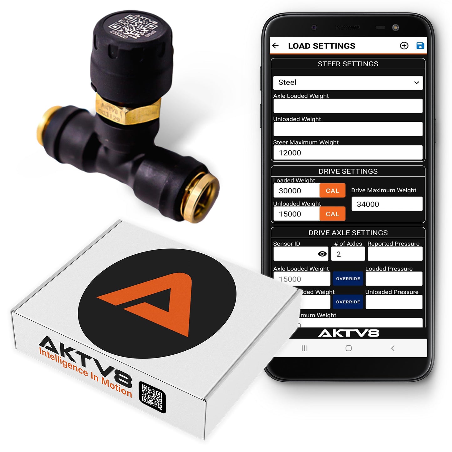 AKTV8 PressureTech™ Onboard Scale System - Real-Time Load Measurement for Air Suspended Trucks & Trailers - Bluetooth Enabled Mobile App & Fleet Connectivity