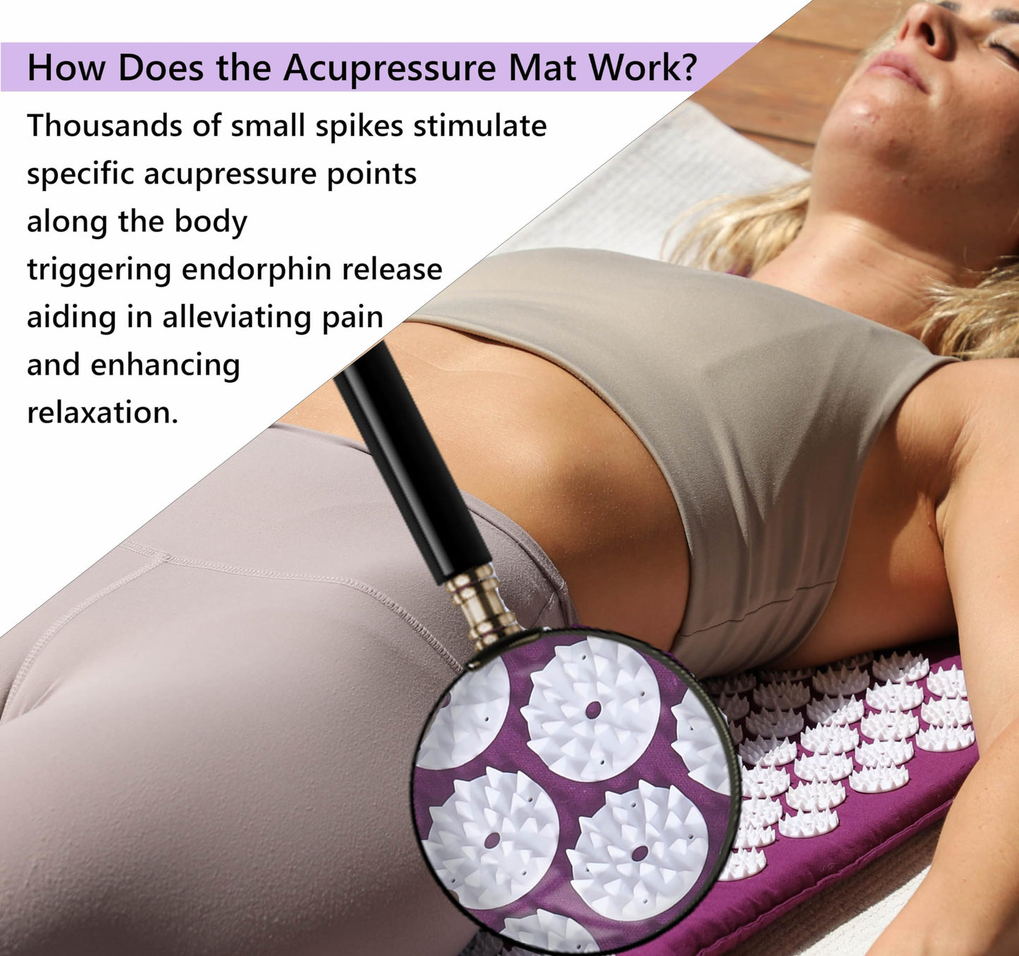 DoSensePro Acupressure Mat & Pillow Set – Extra-Long 29” Acupressure Therapy for Back & Neck Pain Relief, Sciatica, Stress Relief & Sleep Support – Includes Carry Bag & Hot/Cold Pack (Purple)