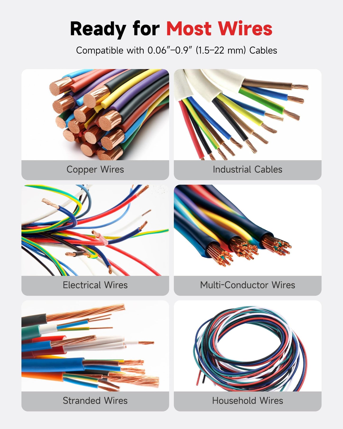 CREWORKS Automatic Wire Stripper Machine, Wire Stripper Electrical for 0.06"-0.9" (1.5-22 mm) Copper Wires with 3 Operation Modes, Wire Stripping Tool with Hand Crank for Scrap Wire Recycling