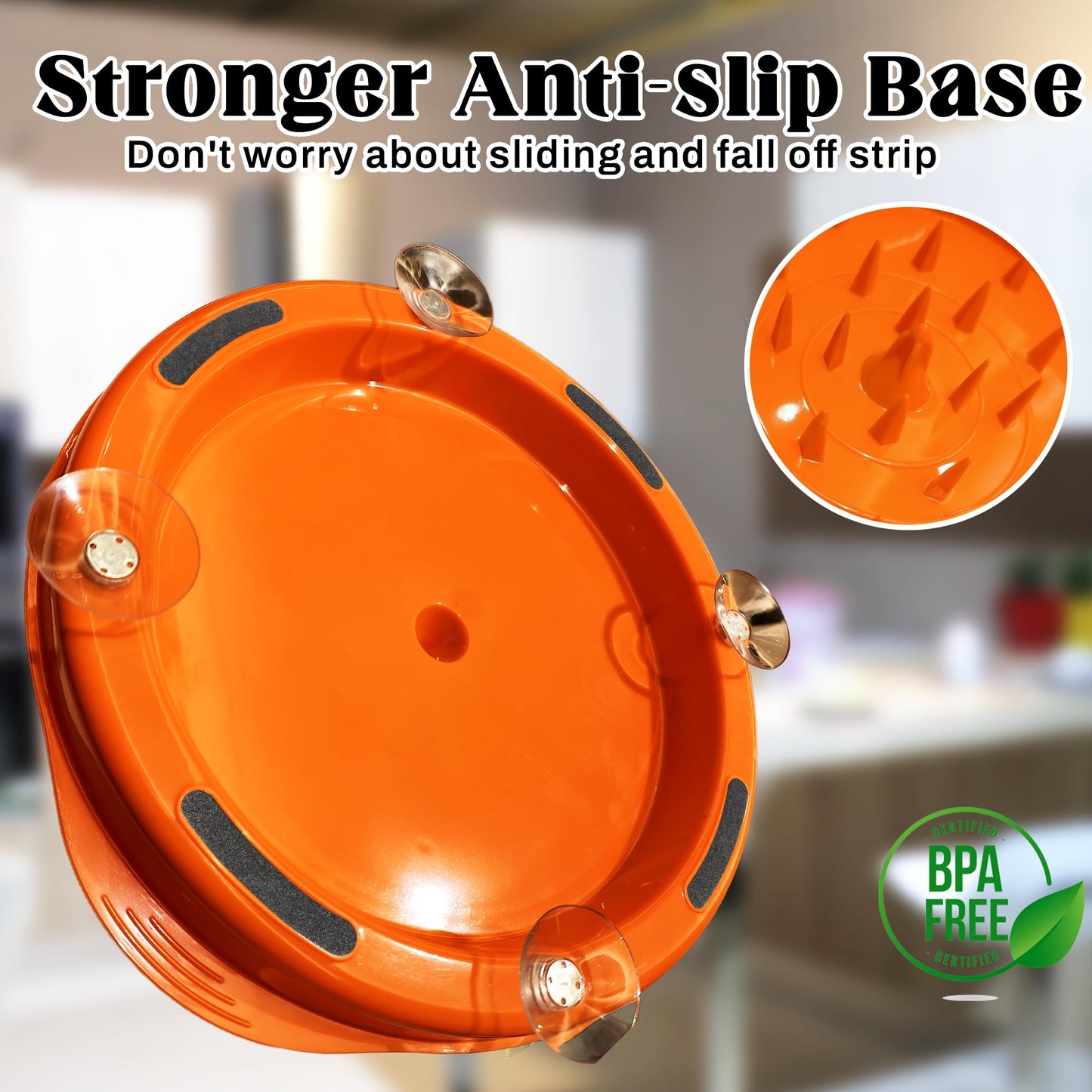 Large Chicken Shredder with Sucker Pad Holder,Strong Anti-Slip Strip,Nice size for shredding meat favorite kitchen gadget,removable piece in the middle for easy clean up,BPA Free, Heat Resistant