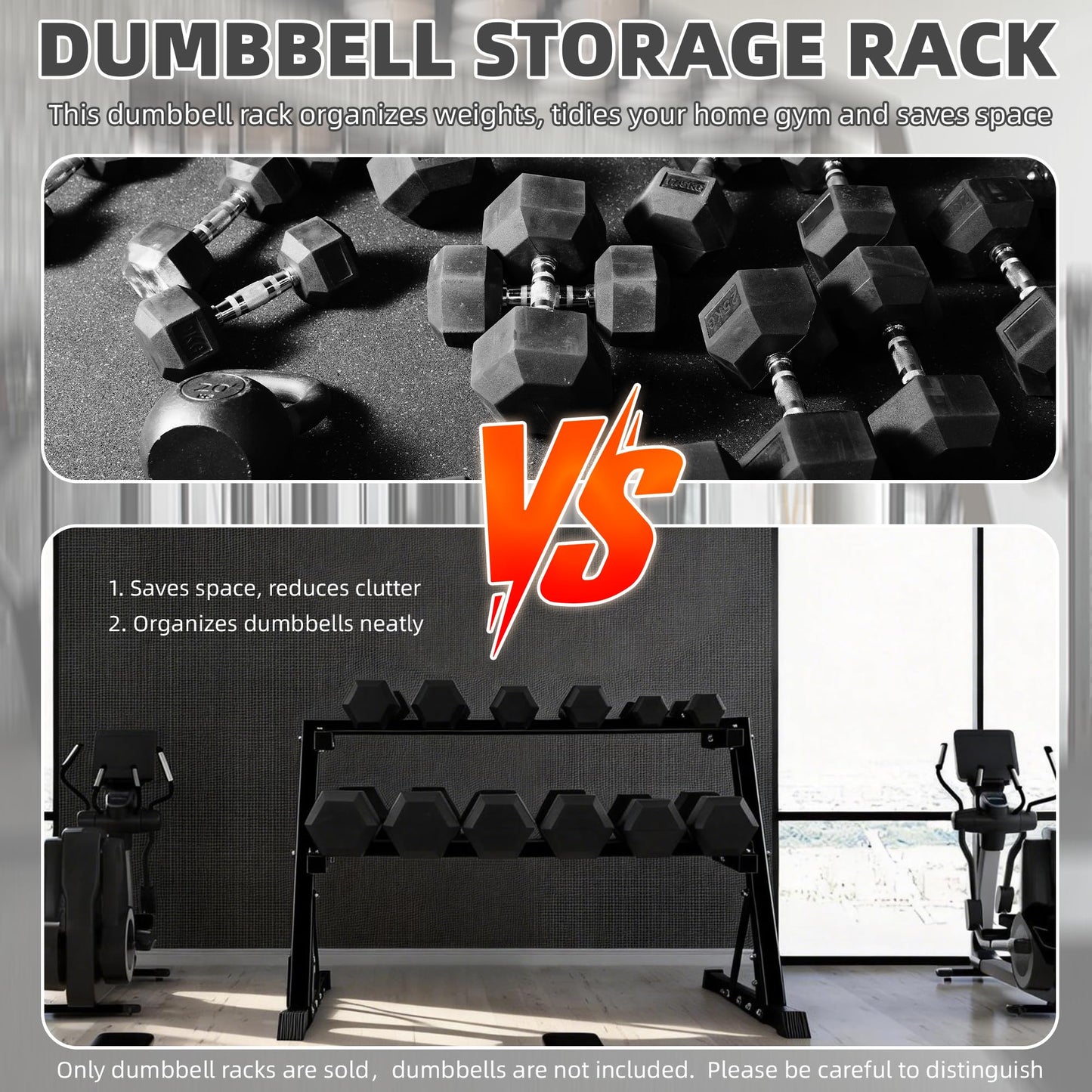 BalanceFrom Dumbbell Rack Multifunctional Weight Stand for Home Gym, 2 Tier Weight Rack