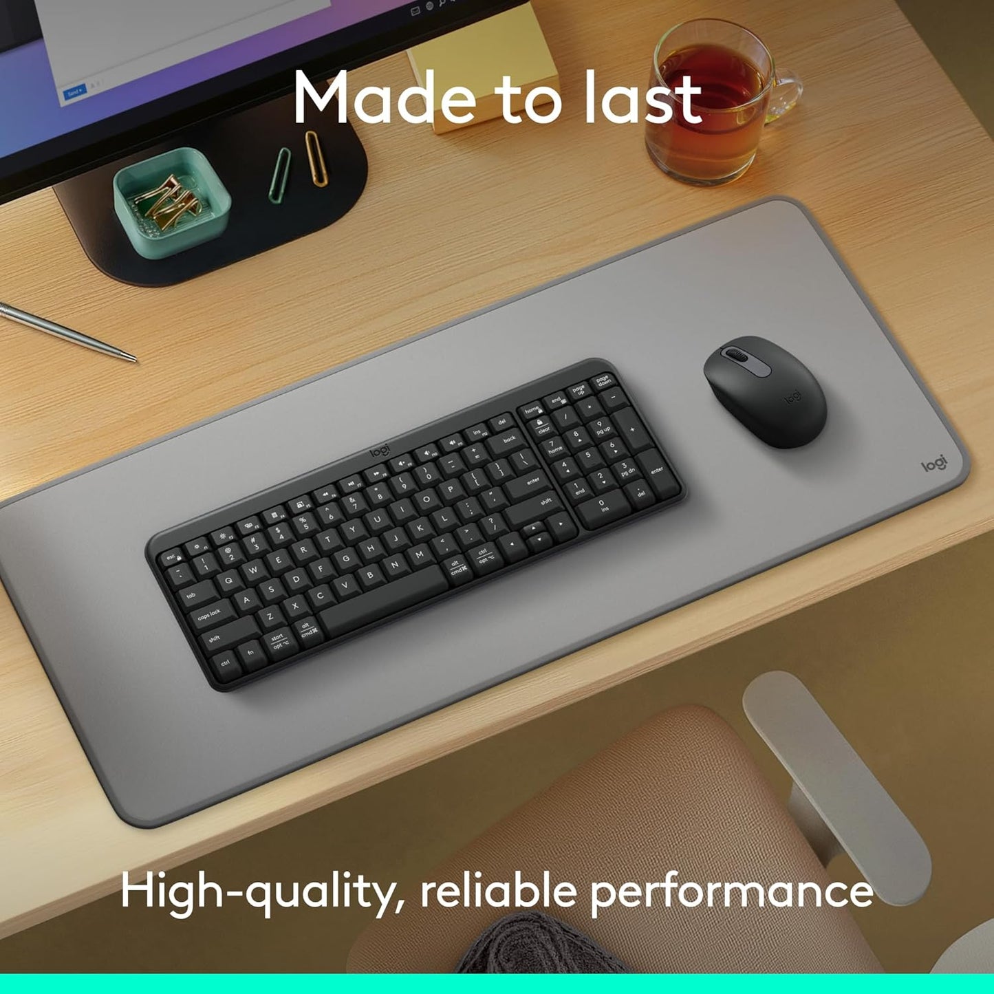 Logitech MK250 Bluetooth Wireless Mouse and Keyboard Combo: Fast & Easy Connectivity, Compact Wireless Keyboard