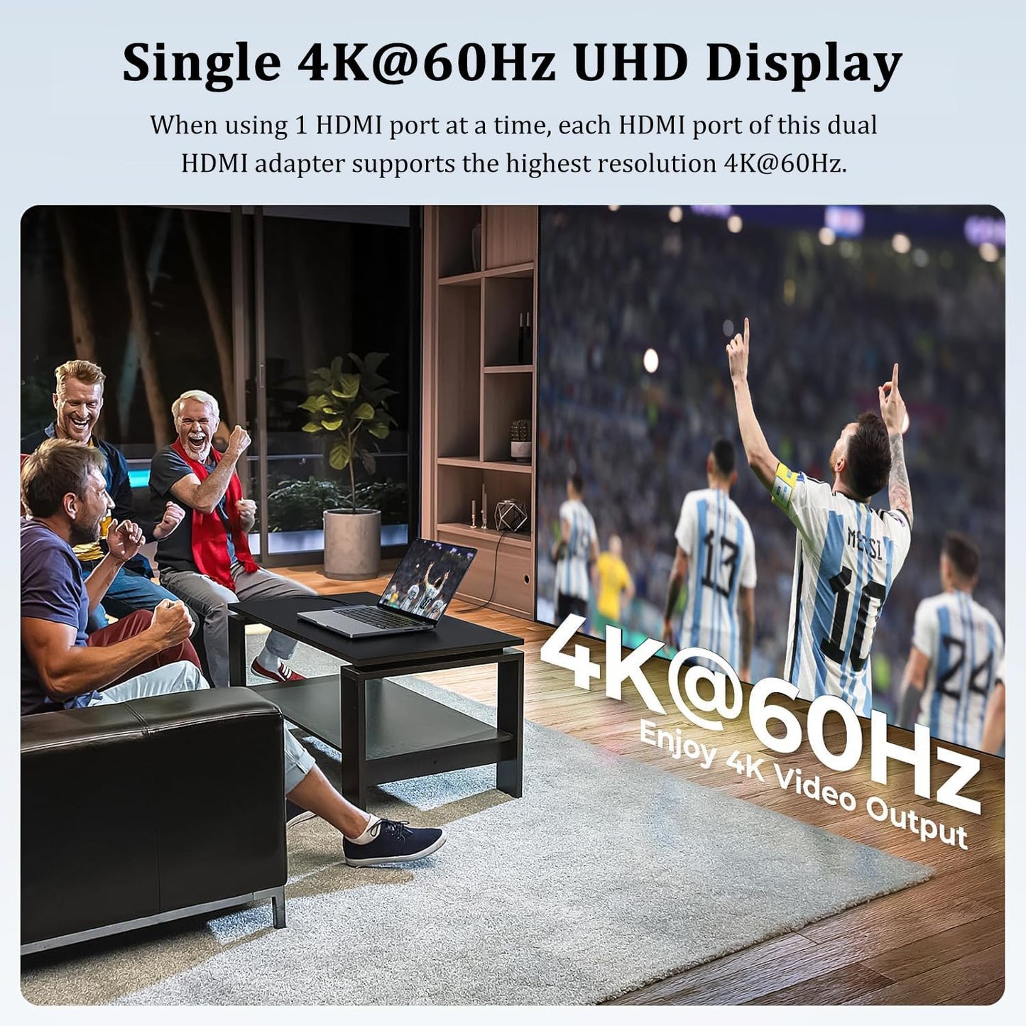 Siawclub 2 4K@60Hz 2 USB C to Dual HDMI Adapter, with HDMI Docking Station, Type C to HD Splitter for Monitors