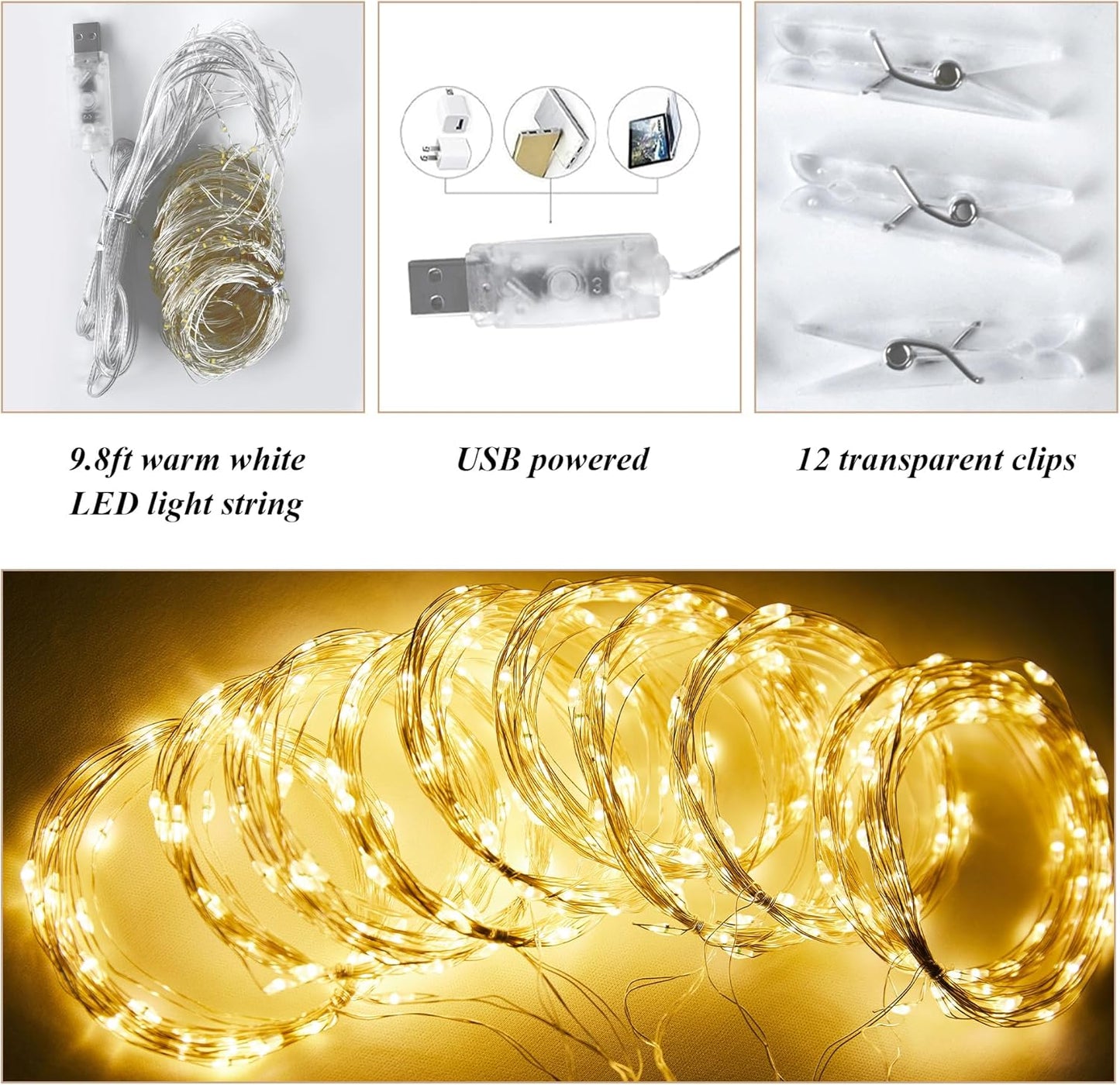 Shillance 10x10ft Cream White Chiffon Backdrop Curtain with Lights String for Wedding Sheer Tulle Curtain Photo