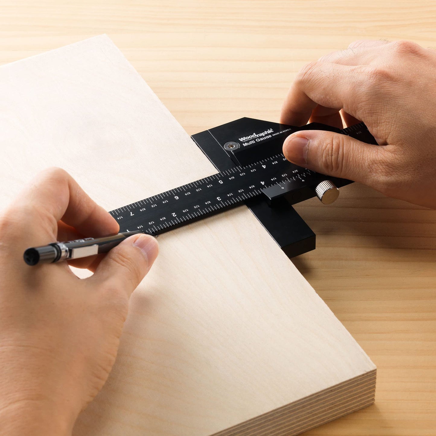 Woodraphic Scriber Gauge 37 Inch – Extra Long Measuring and Marking Ruler, Layout and Joinery Gauge, CNC Aluminum Square Tool for Woodworking, Carpentry, Framing, DIY Projects (New Version)