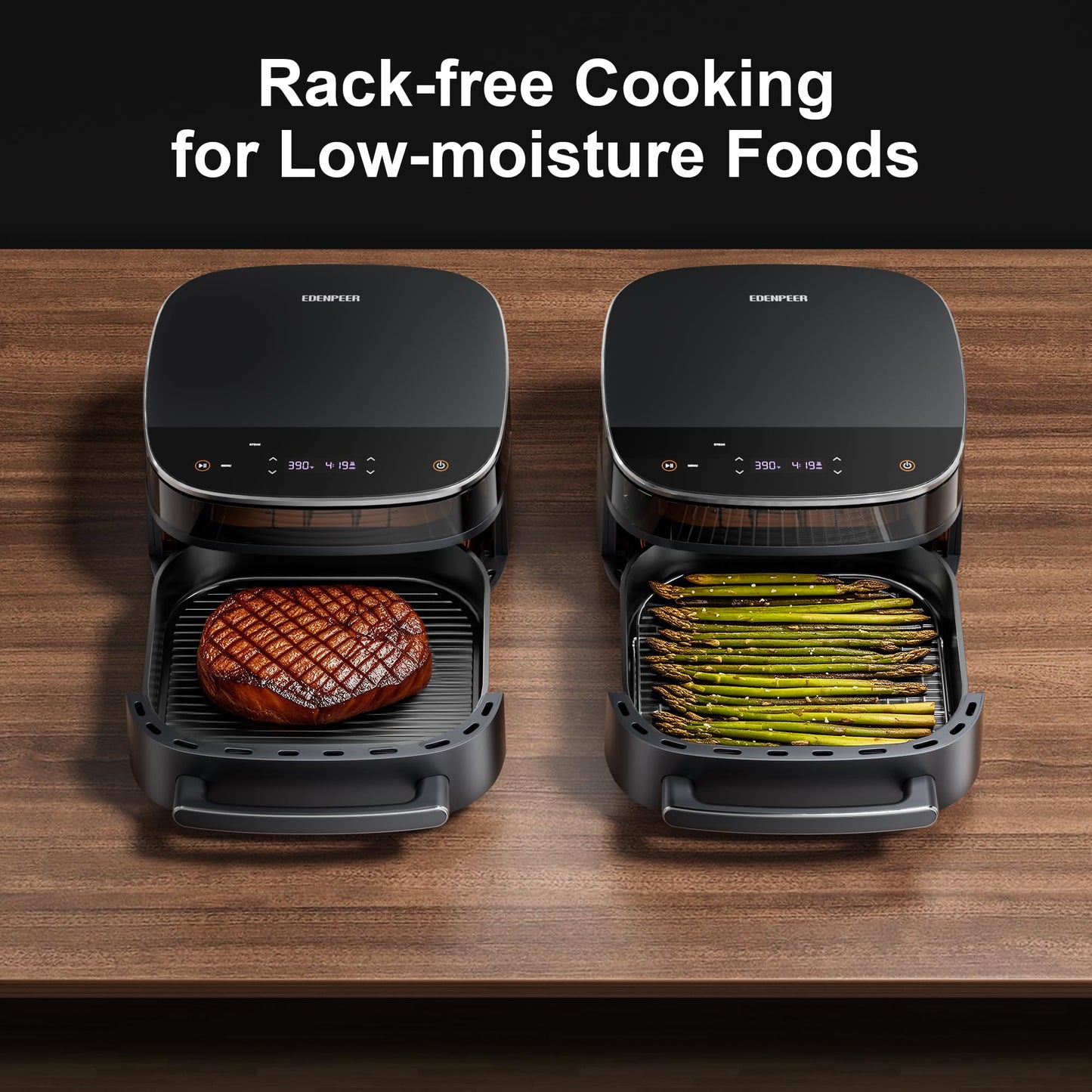 Large Air Fryer 6QT, 11-in-1 Fast Cooking Air Fryer with Top & Bottom Heating, No Flip Needed, Quiet 50dB, Family Size Digital Air Fryer for Healthy Meals, Fits a 12" Pizza or Steaks