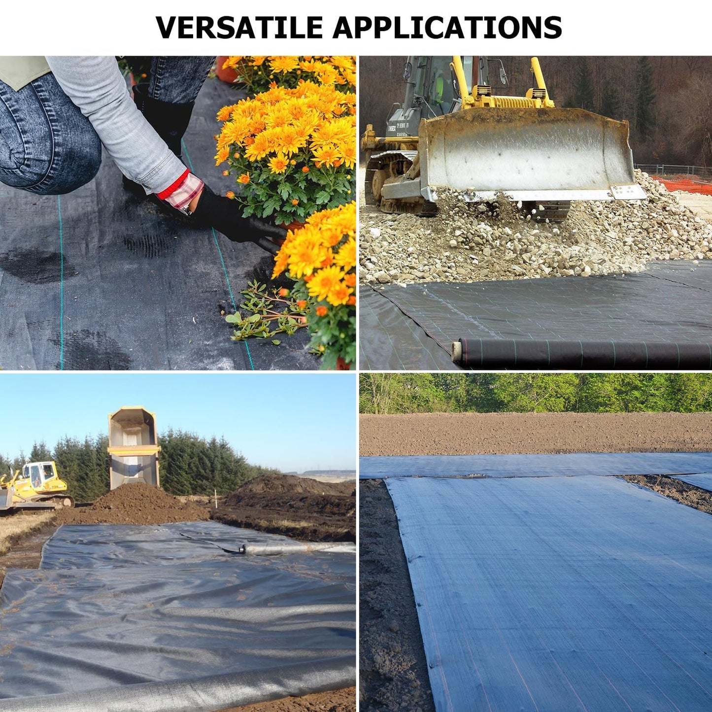Doniks 13x150ft Driveway Fabric,3.5OZ Commercial Heavy Duty Weed Barrier, Garden Landscape Fabric, for Erosion Control,Weed Barrier,Construction Projects