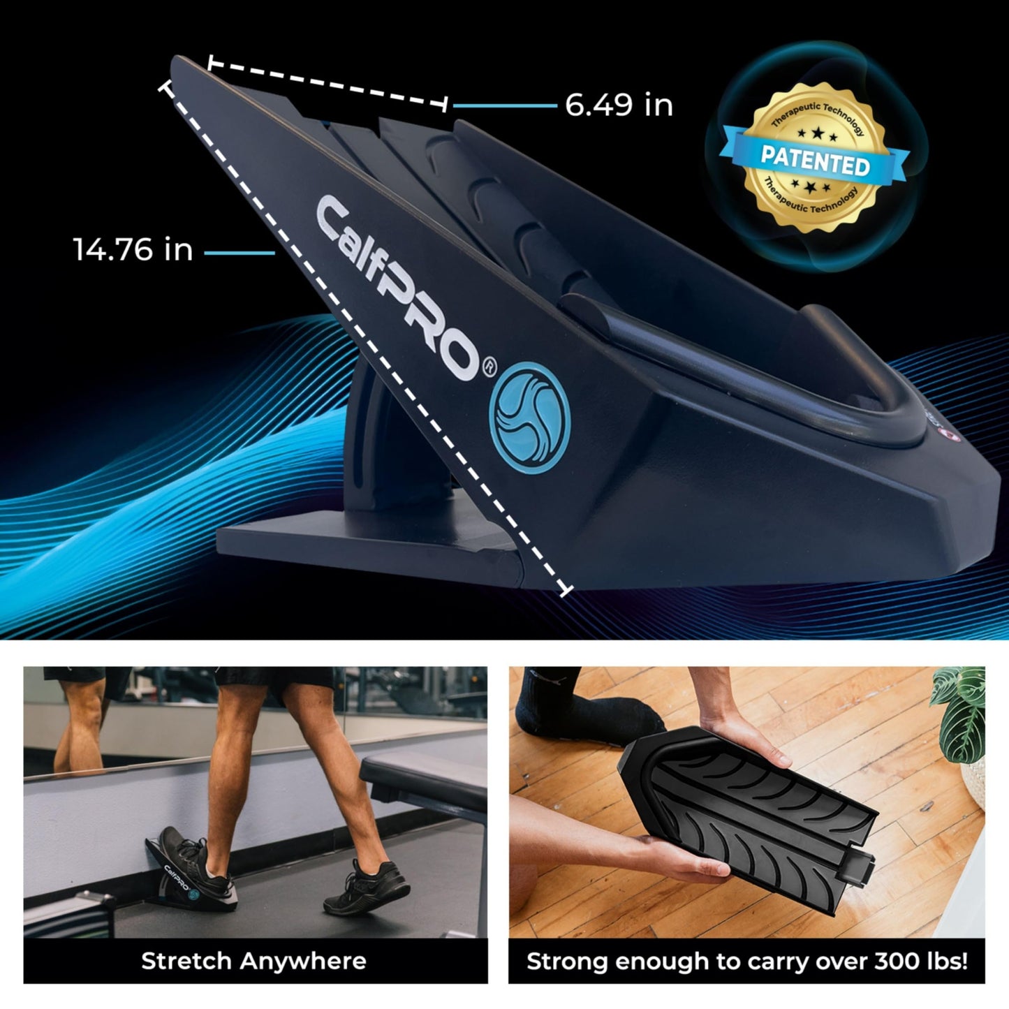CalfPro Slant Board Calf Stretcher for Plantar Fasciitis & Achilles Tendonitis - Foot Rocker Replacement for Tight Calves, Shin Splints & Heel Pain Relief - Incline Board for Ankle Mobility Training