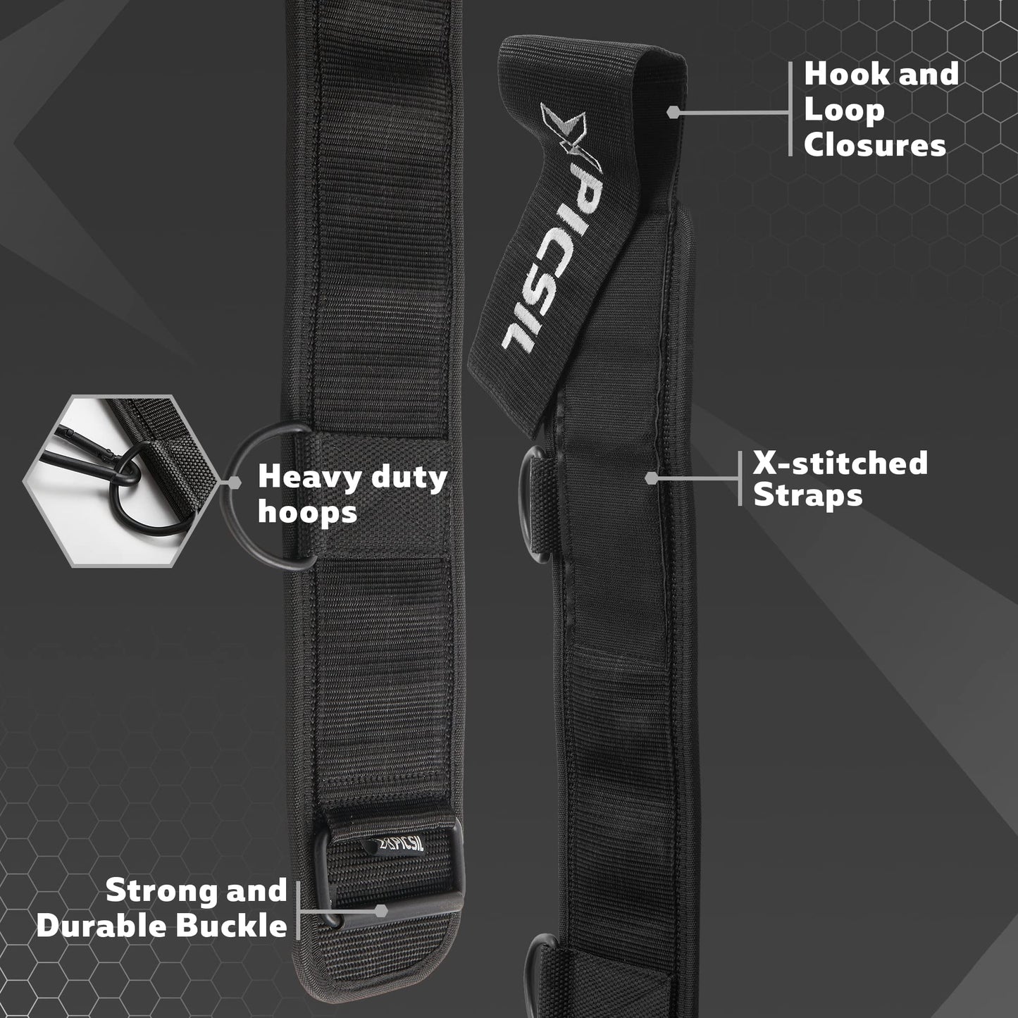 PICSIL Dip Belt, Weighted Belt, Weightlifting Belt for Training, Fitness, Gym (Large)