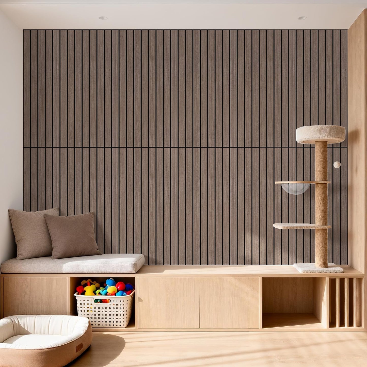 UMIACOUSTICS 6 Pcs 47.2 x 23.6 Inches Acoustic Panel, Decorative Sound Absorbing Wall Panel for Office,Home Theater,Studio,Natural-Walnut
