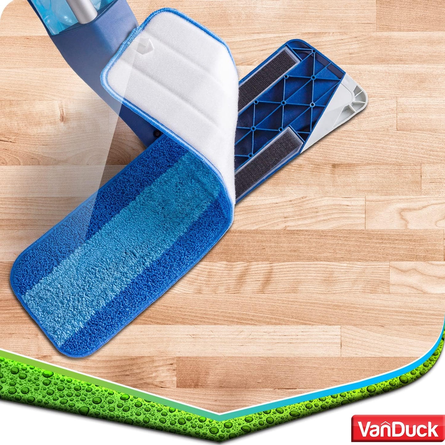 VanDuck Microfiber Mop Pads - Compatible with Bona Mop, 18 Inch, 3 Pack for Hardwood Floors