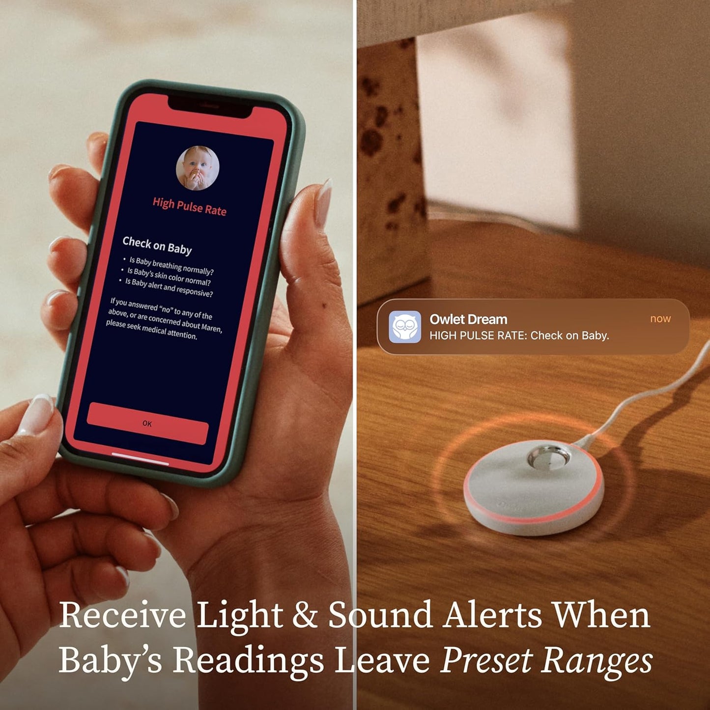 Owlet Dream Sock - Smart Baby Monitor Tracking Heart Rate & Oxygen Levels | Mint Color
