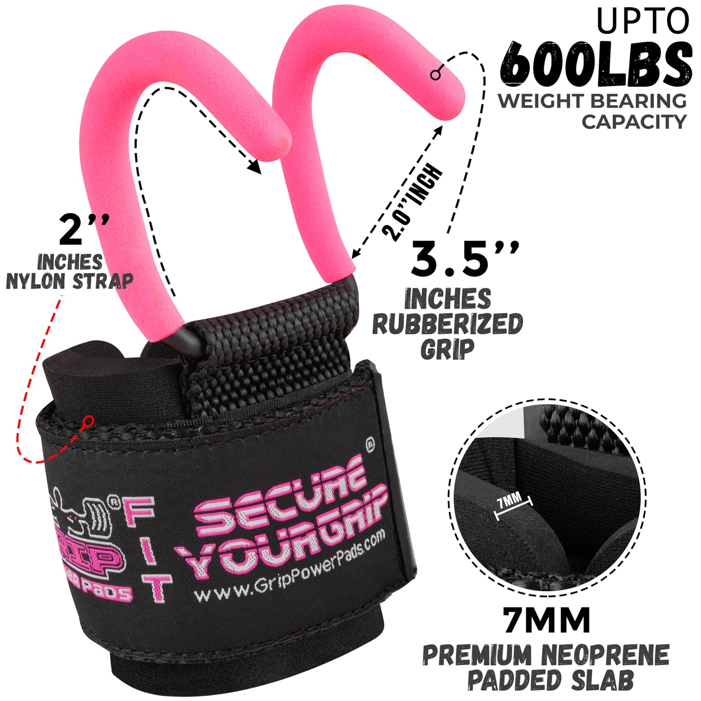 Weight Lifting Hooks with Wrist Wraps, Heavy-Duty Power Grips for Training, Deadlifts & Pull-Ups, Gym Strength Lifting Straps (Set of 2)
