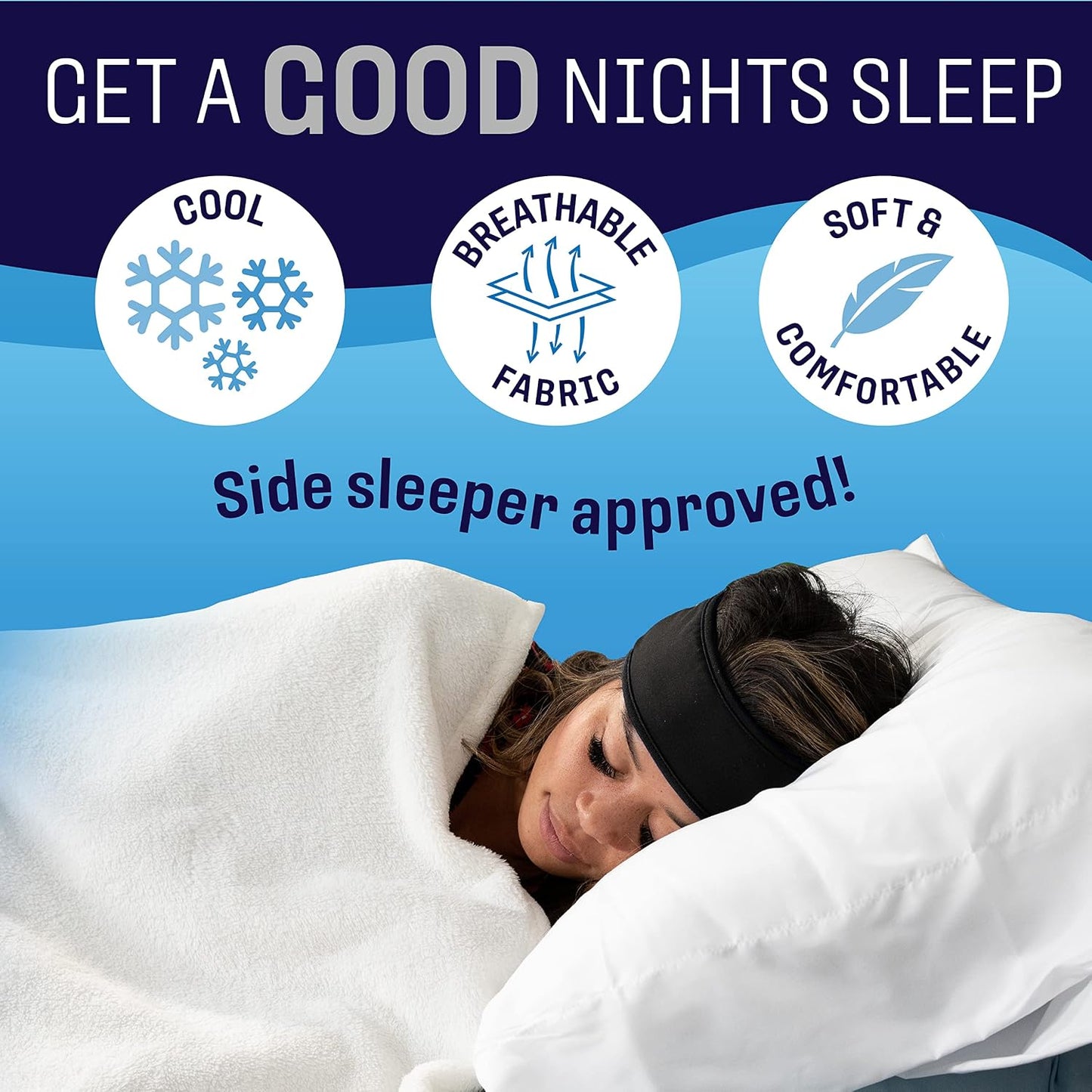 CozyPhones Sleep Headphones - Over Ear Headphones from Ultra Thin Cool Mesh Wired for Side Sleepers, Meditation