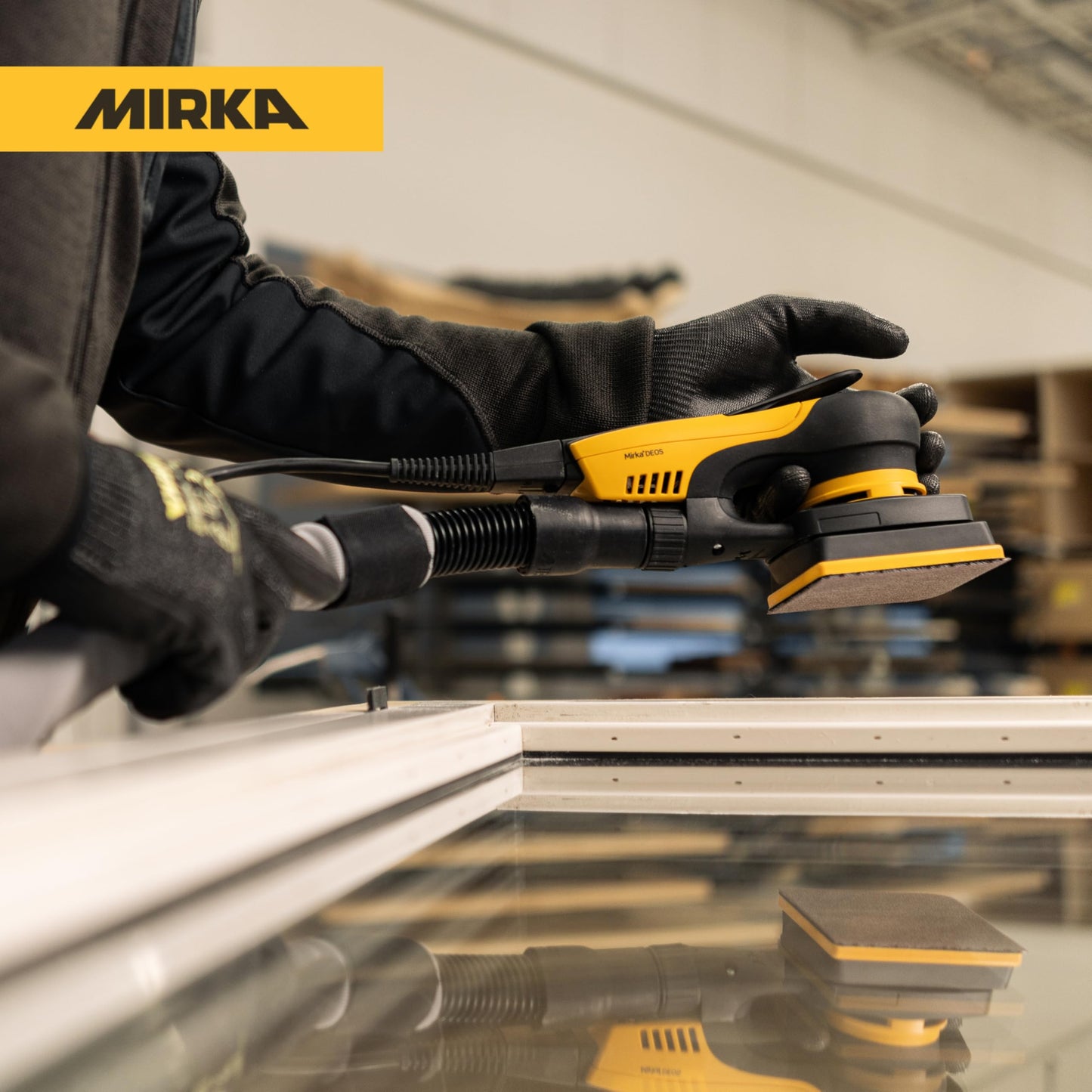 Mirka DEOS II 343X 3" x 4" Electric Orbital Sander, Brushless Motor, Adjustable Speed, Bluetooth-Ready, Dust-Free Sanding – Ideal for Tight Spaces & Detail Work