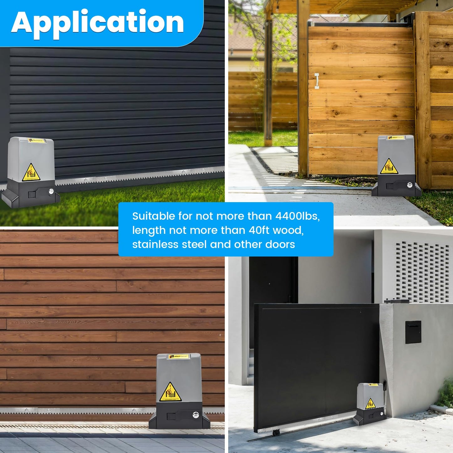 5000LB WiFi Sliding Gate Opener App Control,1200W Heavy Duty Automatic Slide Gate Motor Gear Rack Driven with 4 Remotes,Keypad,IR Sensor,Complete Operator System Kit for Sliding Gate Up to 100FT