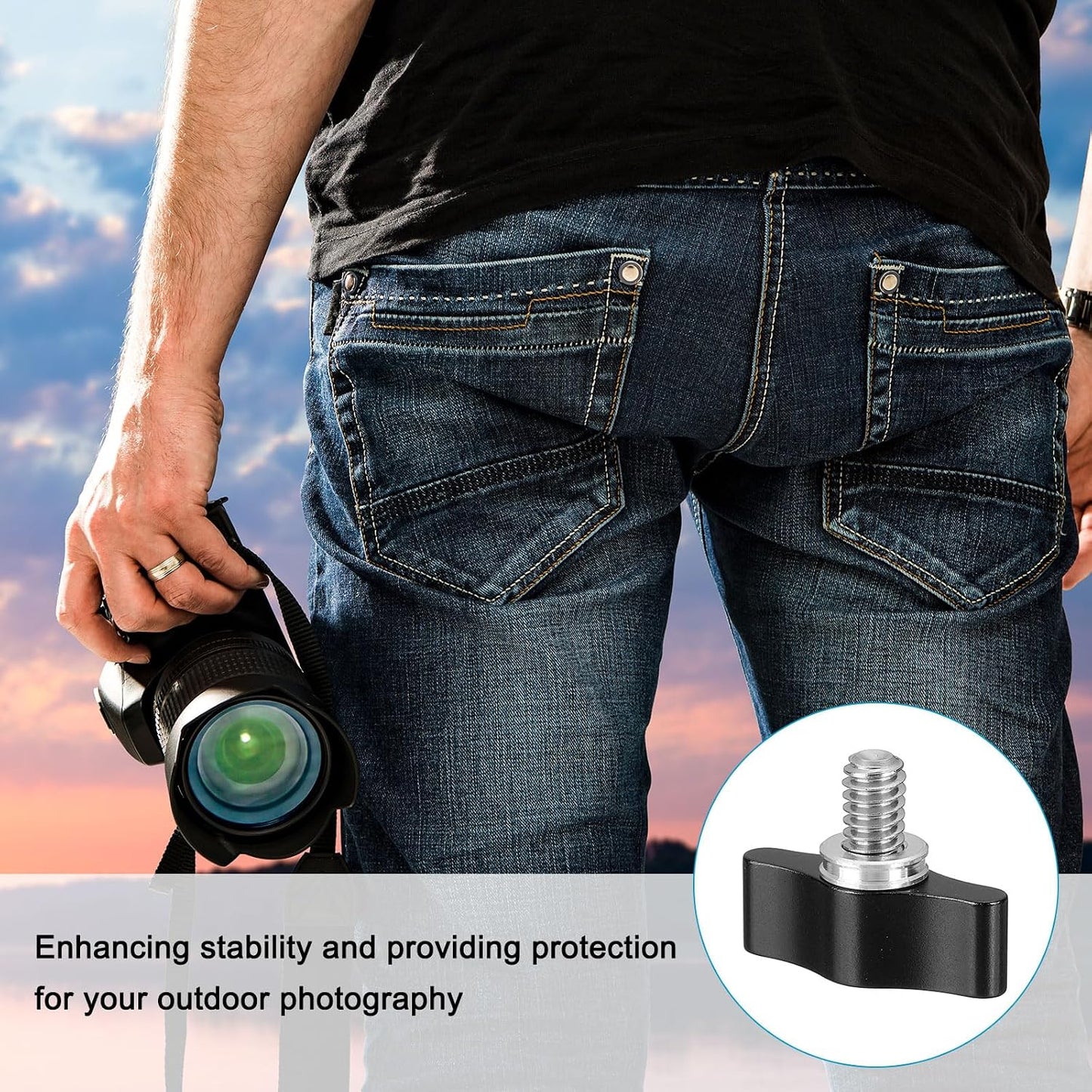 1/4" 0.87", 2Pcs PATIKIL Clamping Screw Knob x Aluminum Alloy t Shaped Camera Thumb Screws for DSLR Flash Bracket Light