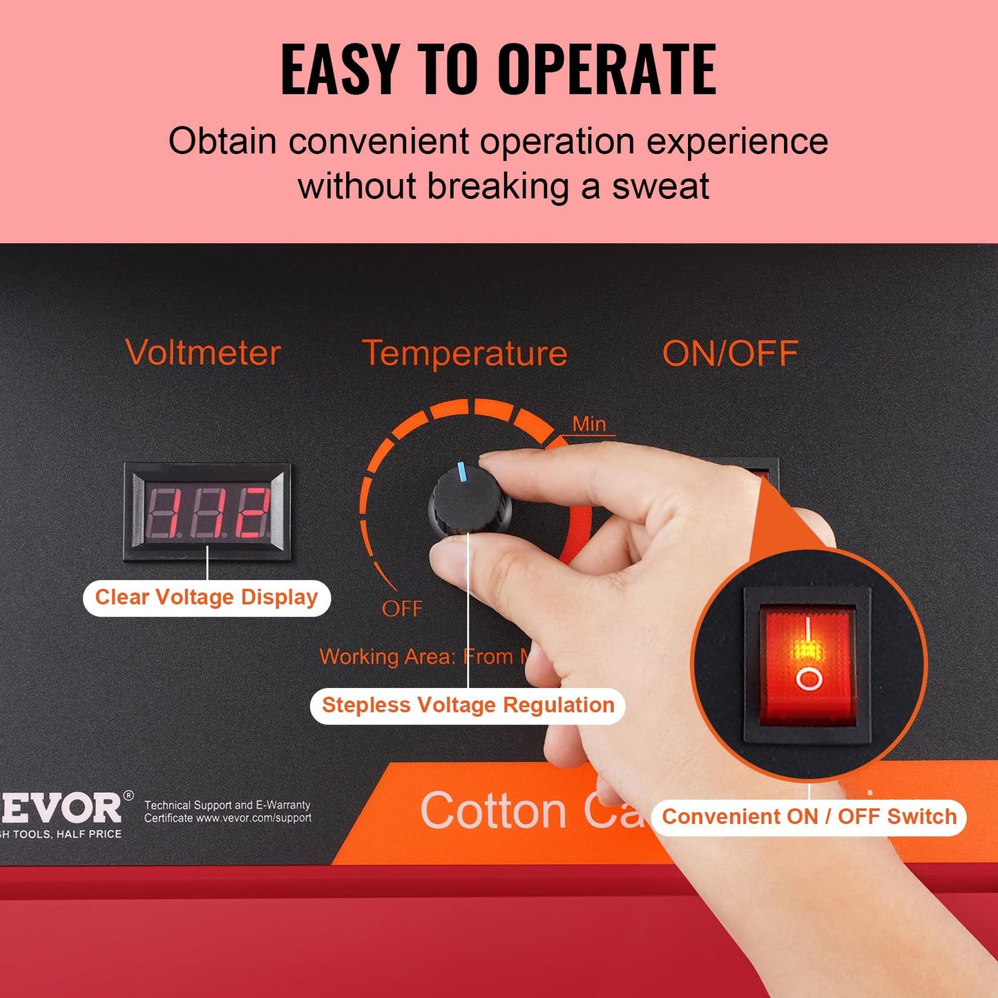 VEVOR Cotton Candy Machine Commercial, 1000W Electric Floss Maker with Stainless Steel Bowl, Sugar Scoop, Storage Drawer, Perfect for Home, Carnival, Kids Birthday, Family Party, Red
