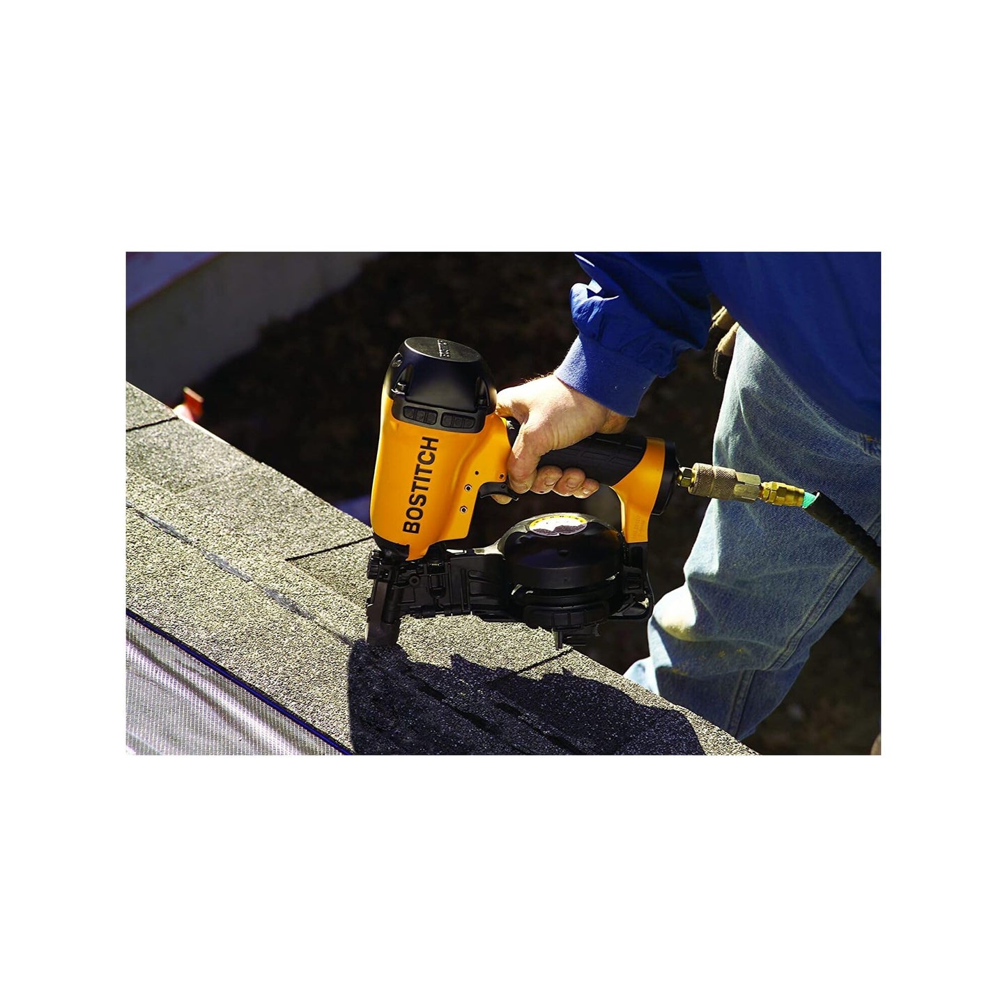 BOSTITCH Coil Roofing Nailer, Roofing Nail Gun, Fast Reloading, 3/4-Inch to 1-3/4-Inch (RN46)