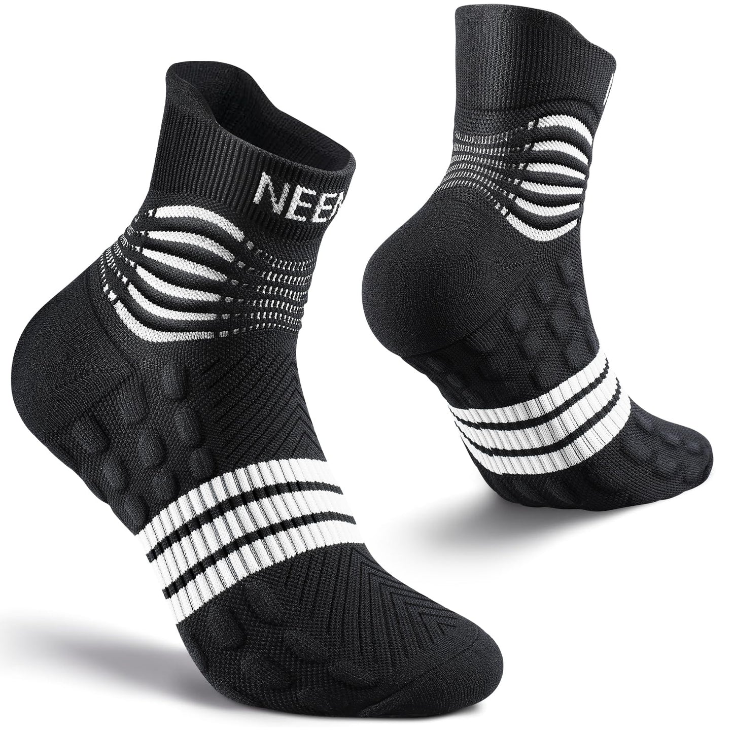 NEENCA Professional Compression Socks, Medical Ankle Socks with Patented Massage Dots for Pain Relief, Plantar Fasciitis, Women/Men Circulation, Swelling, Travel, Sports Protection. 1 Pair, 20-30 mmHg
