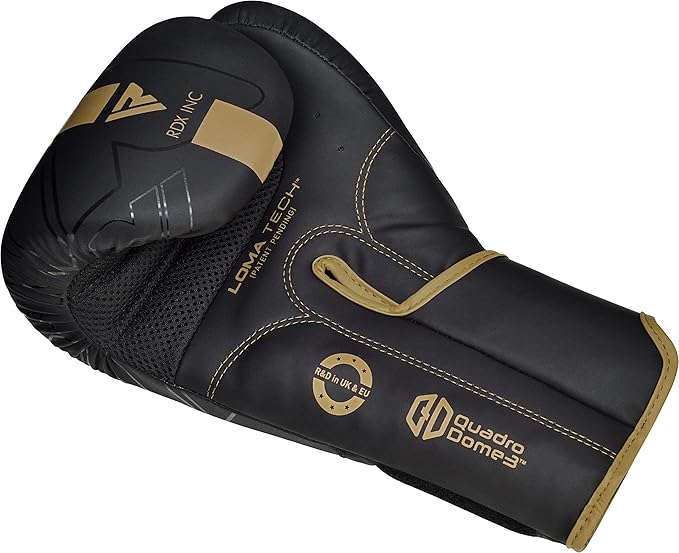 RDX Boxing Gloves, Pro Training Sparring, Maya Hide Leather, Muay Thai MMA Kickboxing, Men Women Adult, Heavy Punching Bag Focus Mitts Pads Workout, Ventilated Palm, Multi Layered, 8 10 12 14 16 18 Oz