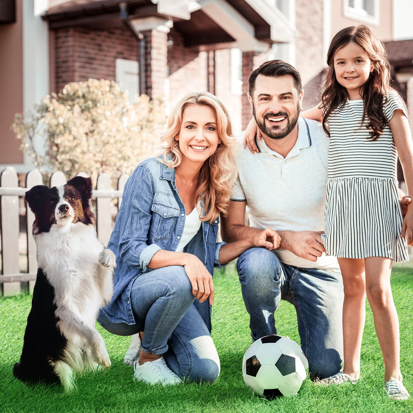 Nuanchu Artificial Grass Turf 8ft X 16ft, 128 Square Ft, 0.8" Artificial Grass Rug Extra Large Outdoor Indoor Green Carpet with Drain Holes for Dogs, Patio, Balcony, Backyard