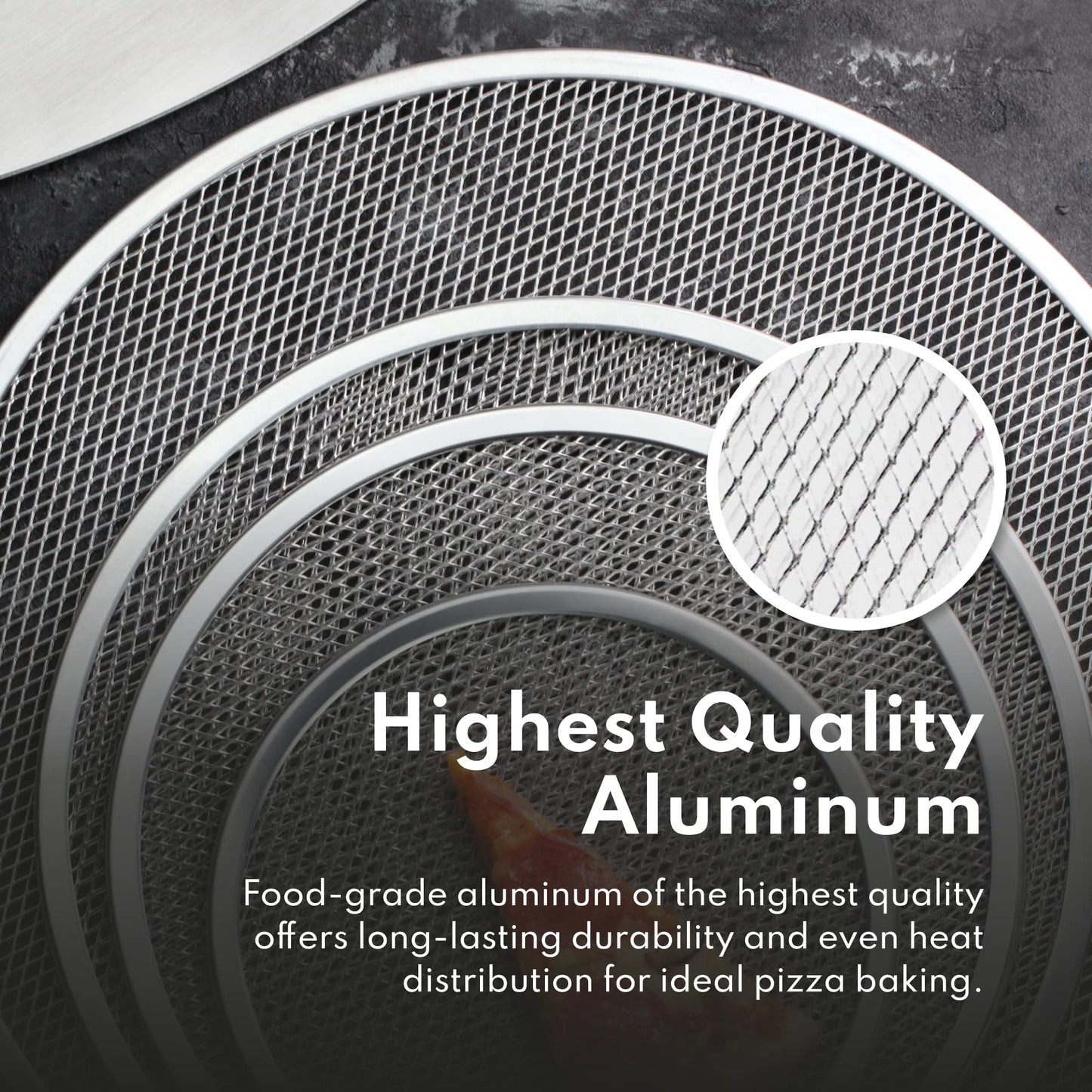 New Star Foodservice Restaurant-Grade Seamless Aluminum Pizza Baking Screen, 16 Inch