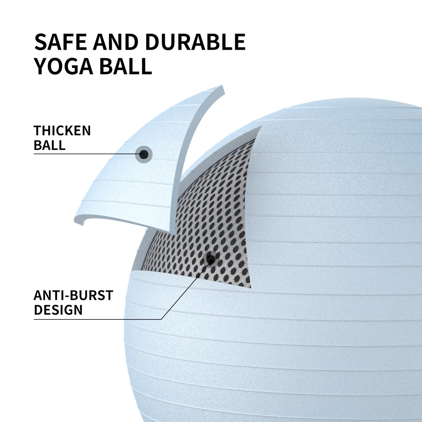 FITMIND Yoga Ball set-65cm&25cm（Blue）