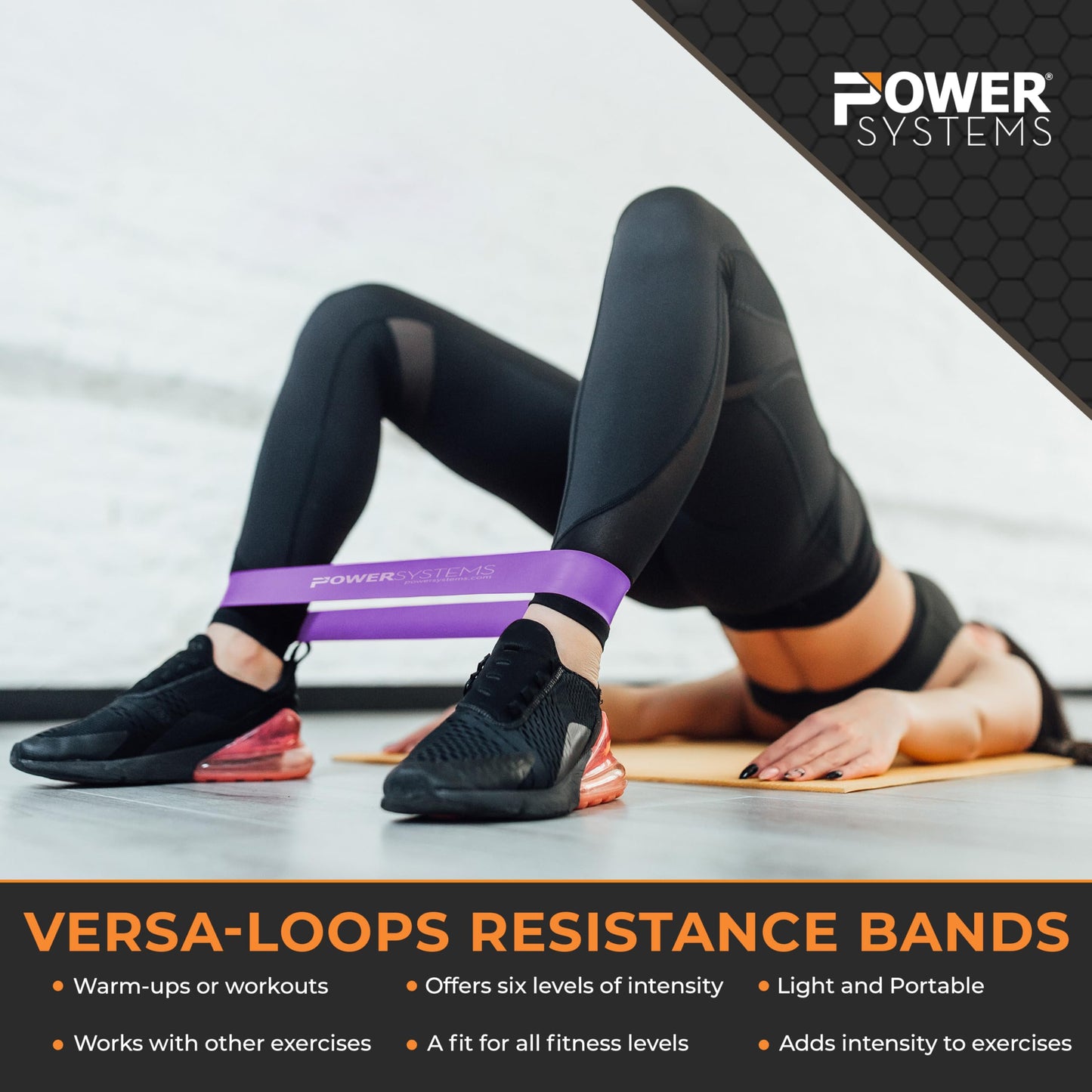 Power Systems Versa Loops, Resistance Bands for Personal Training, Ideal for Short, Limited Movements, 12" in Diameter, Green, Light Resistance, Single Unit