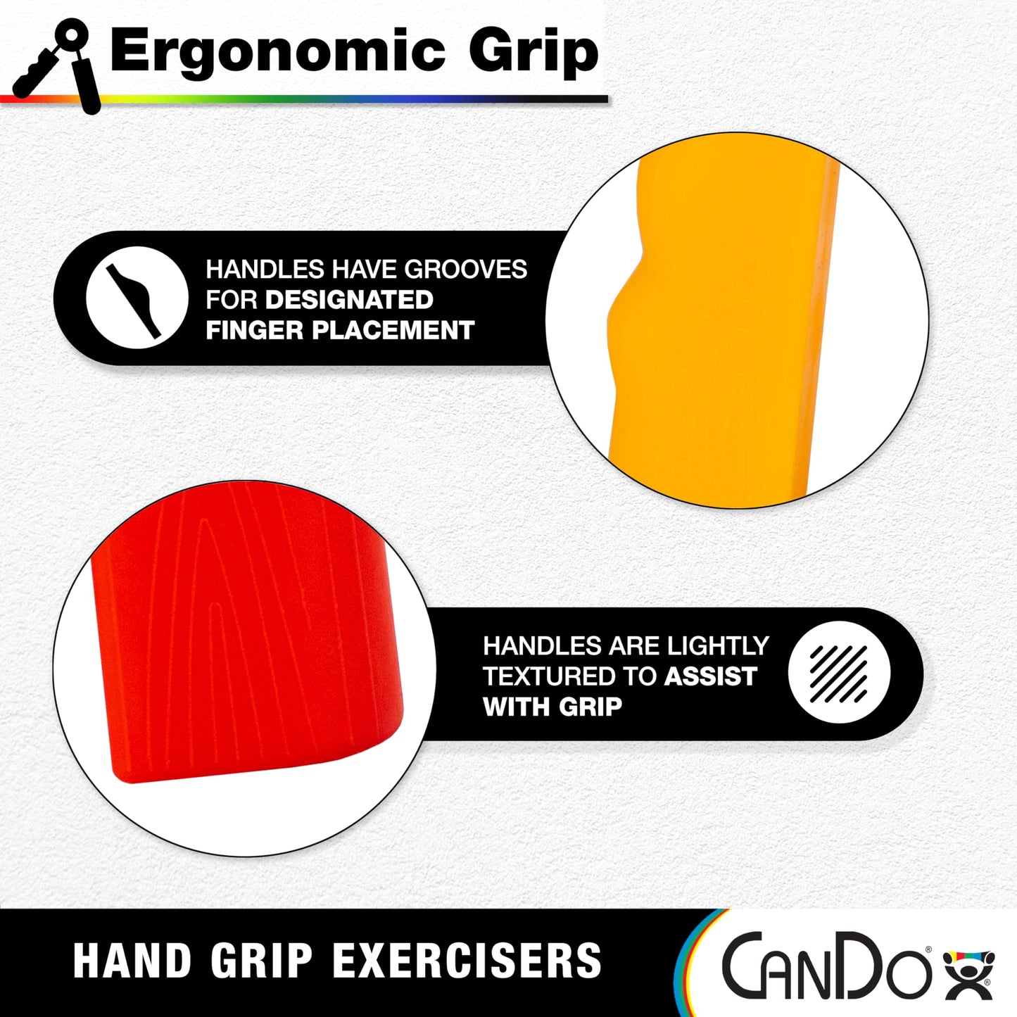 CanDo Hand Grip Exerciser Pair, 24 lb, Blue-Heavy
