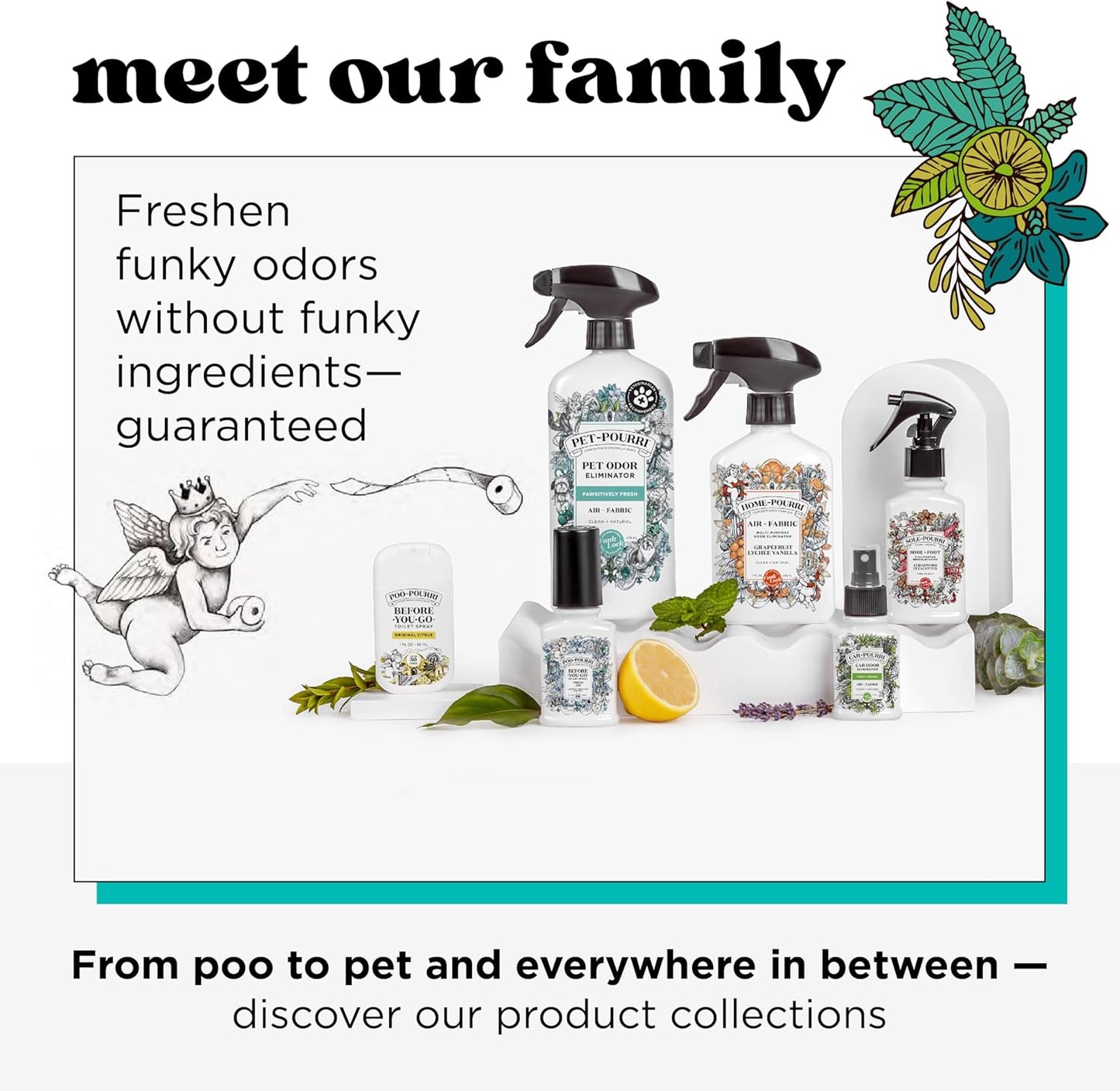 Poo-Pourri Toilet Spray - Fresh Air & Mint Scent, 2 Fl Oz | Jasmine Essential Oil Blend