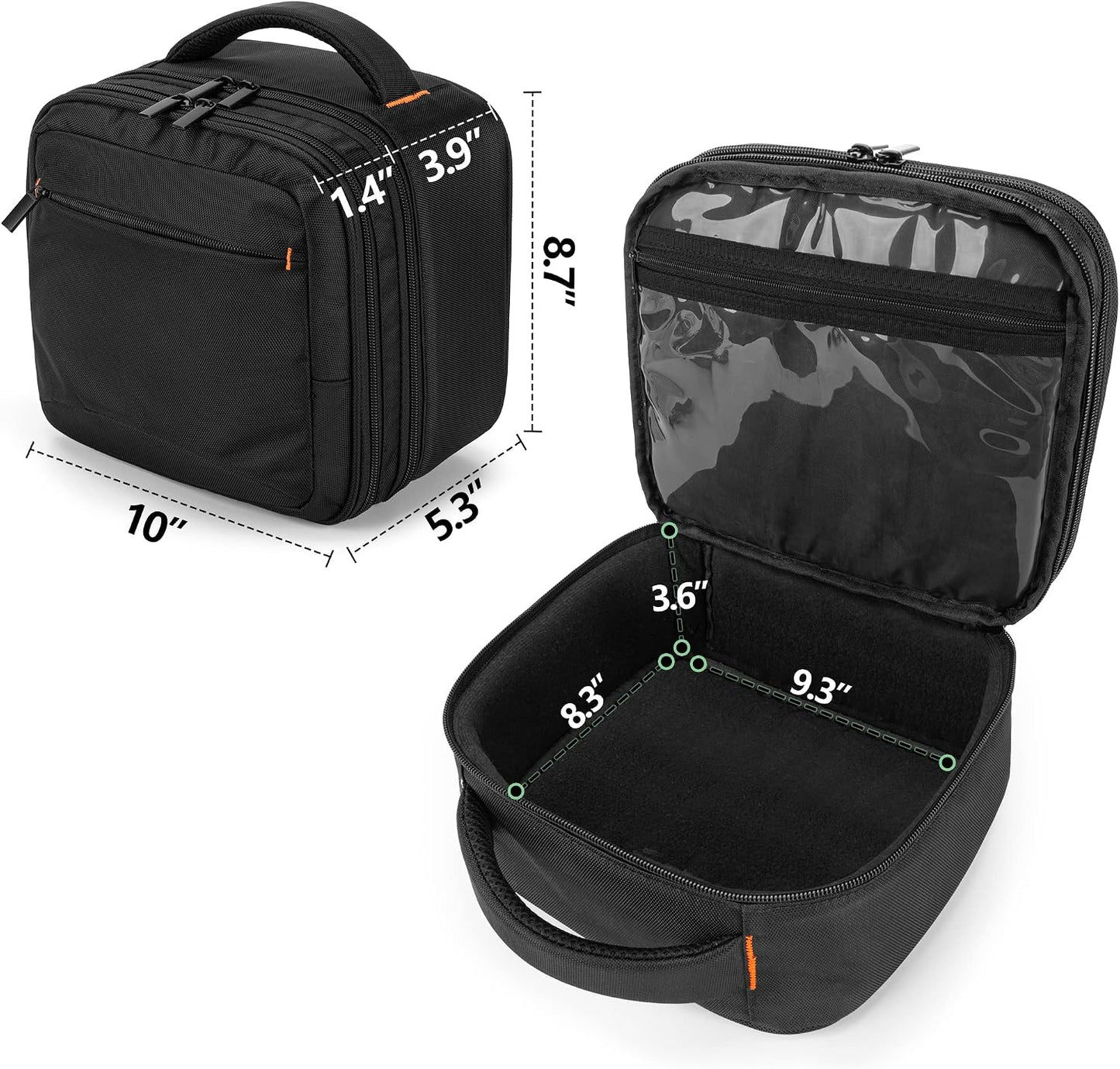 CURMIO Double Layers Projector Case, Mini Projector Carrying Bag Compatible for DR.J Professional and QKK Mini