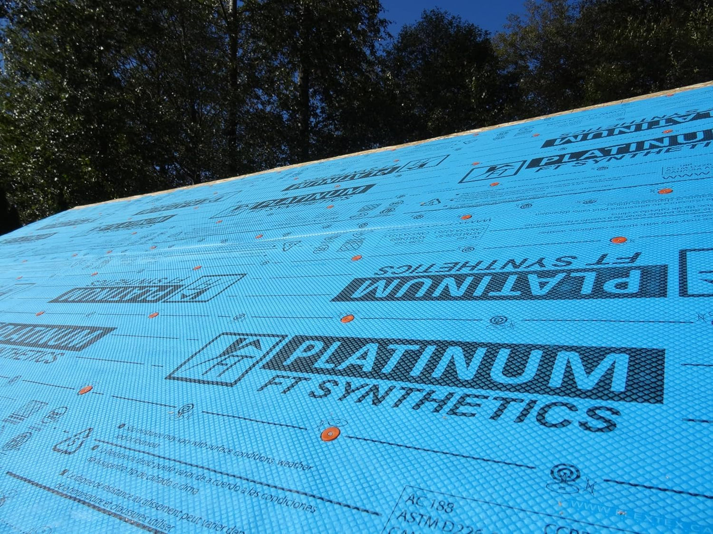 FT Synthetics Platinum Synthetic Roofing Underlayment – 20 mil Polyolefin, GRIPSPOT™ Slip-Resistant, UV-Resistant, 100% Recyclable, Lifetime Warranty (48" x 250')