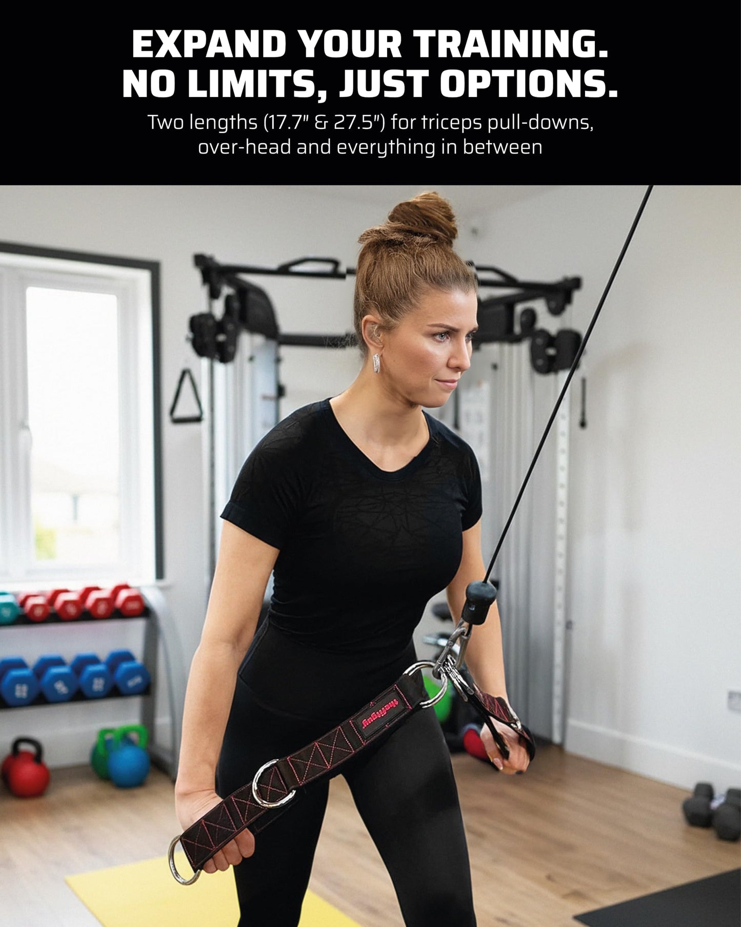 THEFITGUY Cable Extension Straps | Unlock New Grips & Exercises | 5 Adjustable Lengths | Heavy-Duty for Cable Attachments, Machines, Bars & Handles (Pair)
