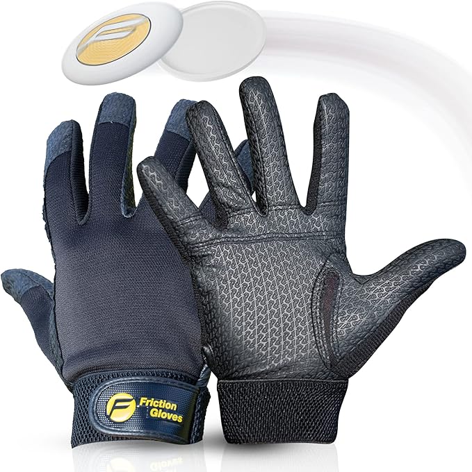 Ultimate Frisbee Gloves - Rubberized Palm & Fingers for Amazing Grip in All Conditions - Play Your Best in Any Weather
