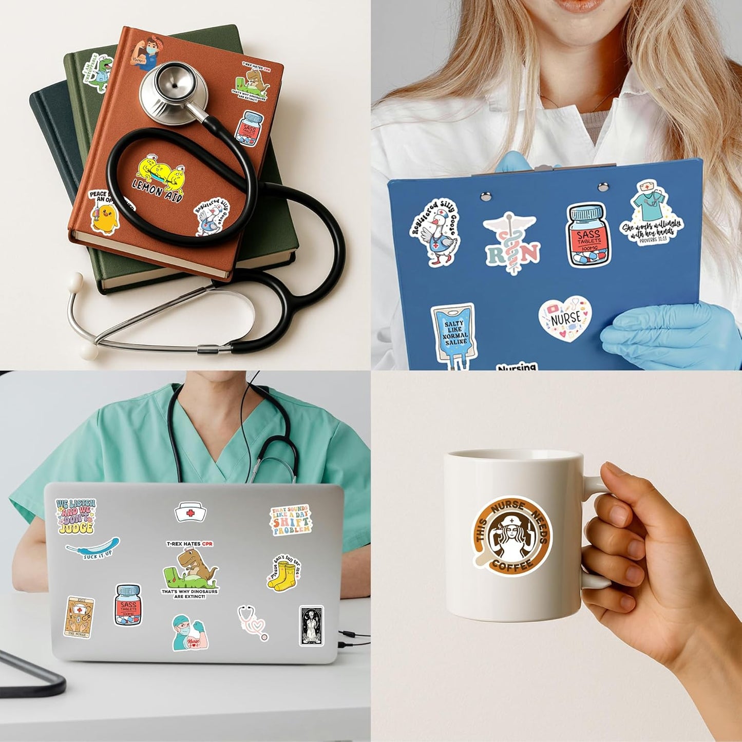 120Pcs Pack, Funny Nurse Stickers, Nursing Gift by Puraesla, Hilarious Sticker Medical Decals for Computer, Cups