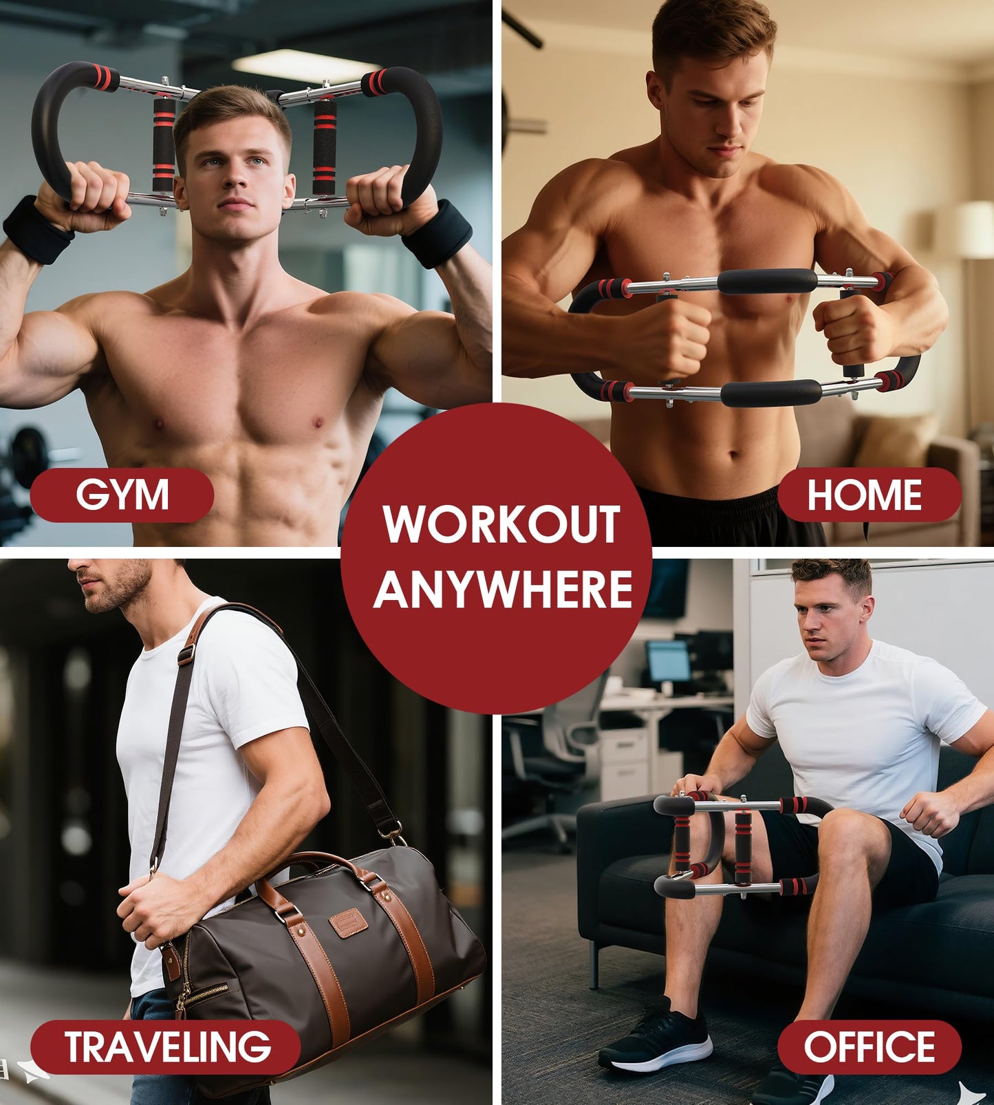 CIRQUISTA Twister Arm Trainer for Men, Adjustable 50-130Lbs Chest Workout Equipment, Arm Trainer, Twister Arm Trainer Portable Shoulder Strength Exerciser Machine for Fitness People
