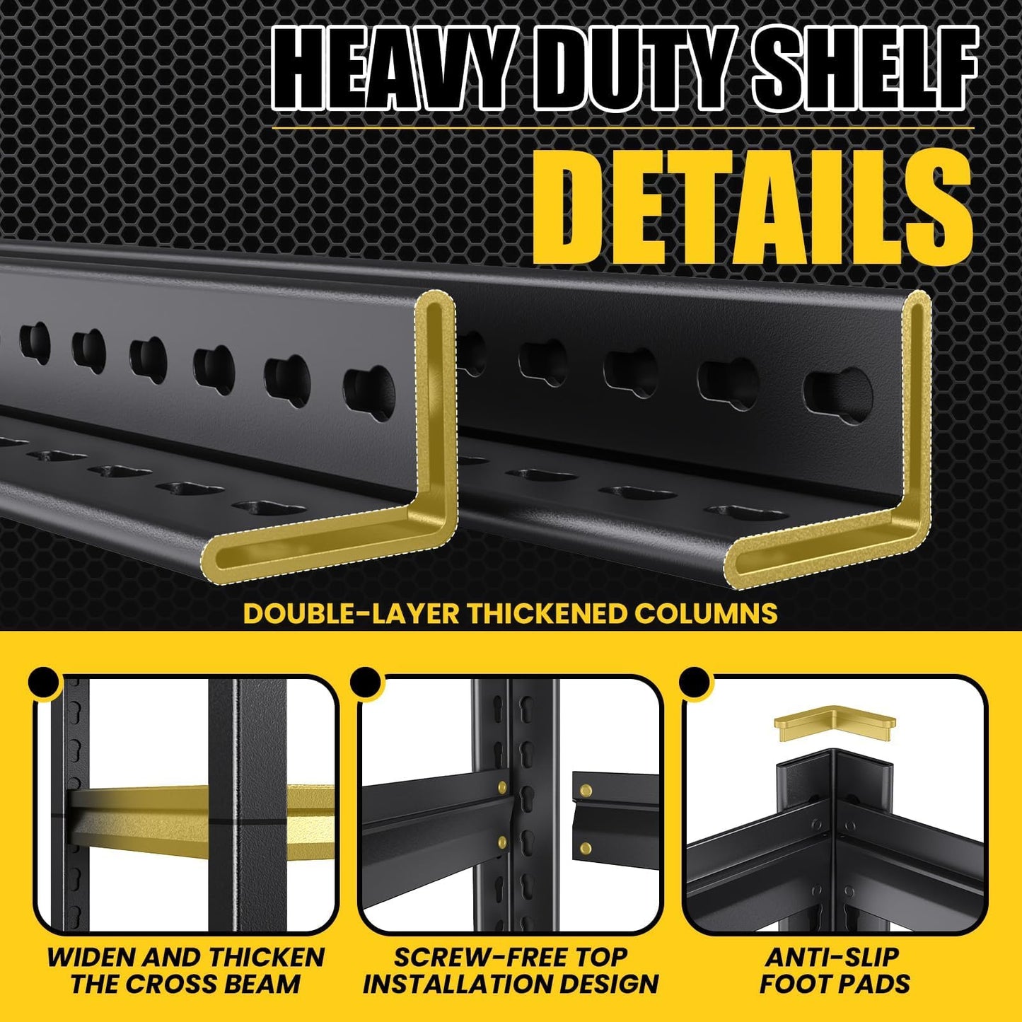 CVGFDR 5-Tier Garage Shelving Heavy Duty, Adjustable Garage Shelves, 3000LBS Metal Shelving Unit, Garage Storage Shelves, Utility Storage Rack Shelf, Shelves for Garage Storage, 72" H×45.7" W×20" D