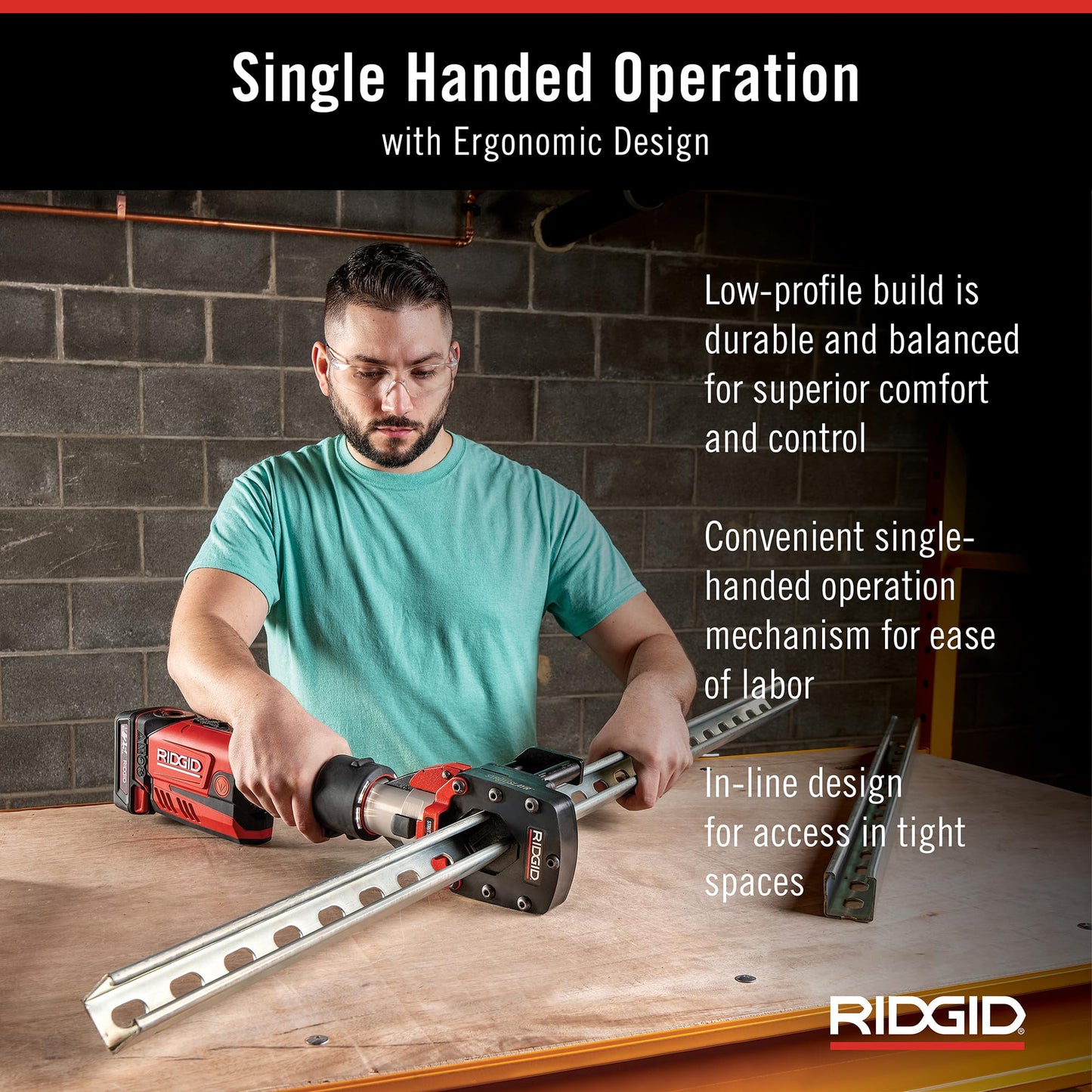 RIDGID 67178 Model RP 351 ProPress Standard Press Tool Kit with Battery, Charger, 1/2" to 2" Press Tool Jaws, and Carrying Case