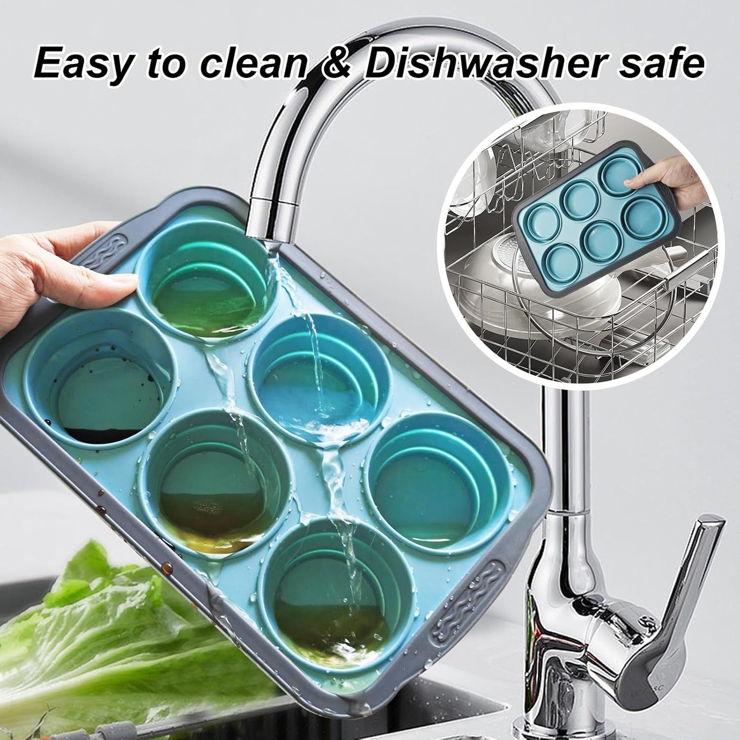 Skiennix Silicone Muffin Pan - Nonstick 6-Cup Baking Molds | BPA-Free, Easy Release, Dishwasher Safe