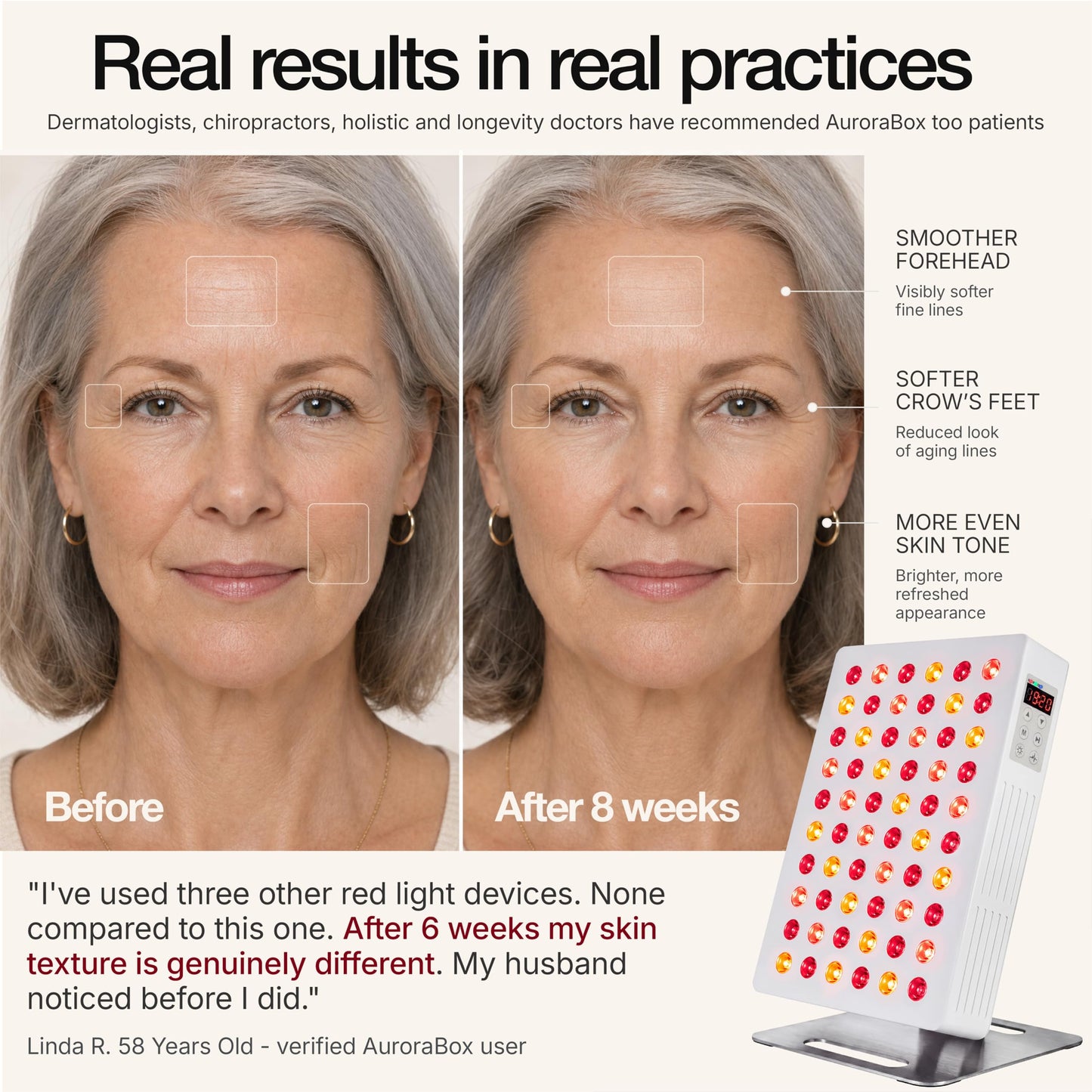 AuroraBox 60 Pro, Clinician-Backed 5 Wavelength Red Light & Near Infrared Light Therapy Panel | FCC/CE/RoHS Tested | 630 660 810 830 850nm | by Tundra Tribe (Jet Black, 60 PRO)