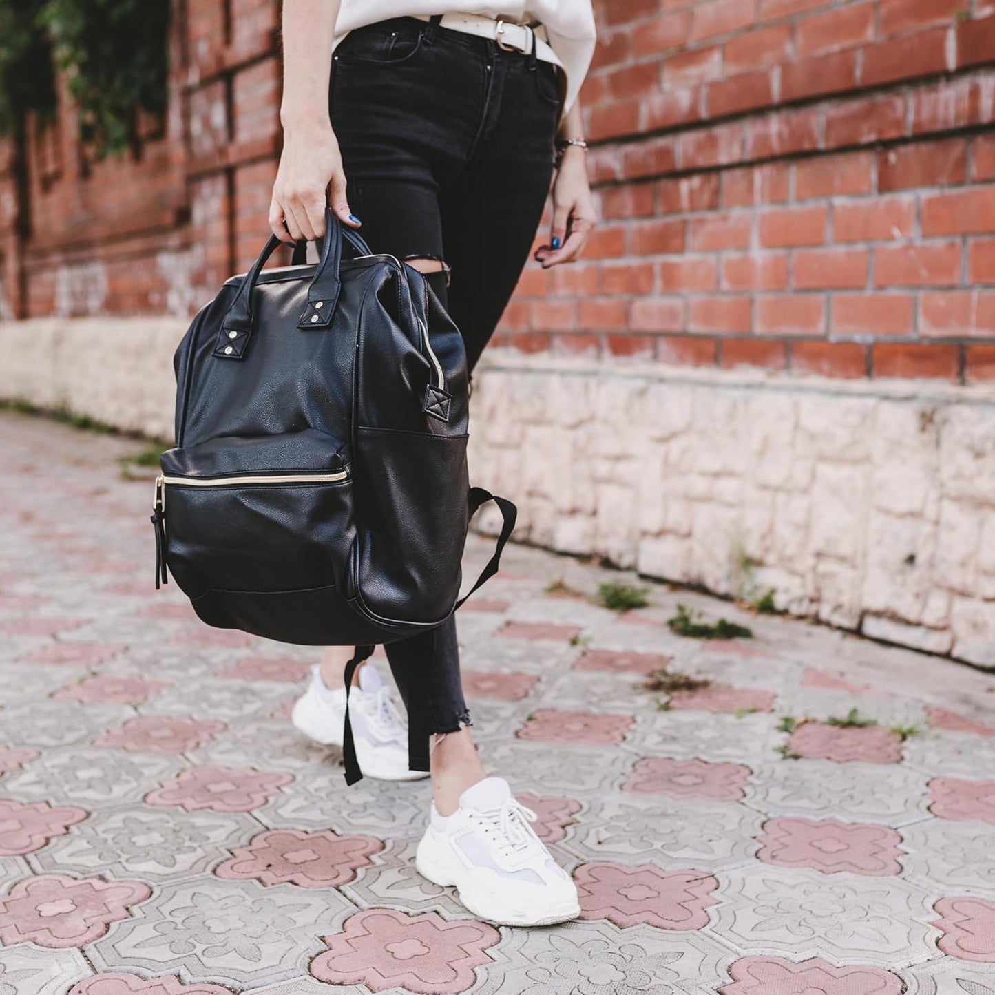 Backpack 15.6-16 Inch Backpack 16 Kah&Kee Leather Laptop for Women, Professional Work Bag, Water-Resistant Vegan