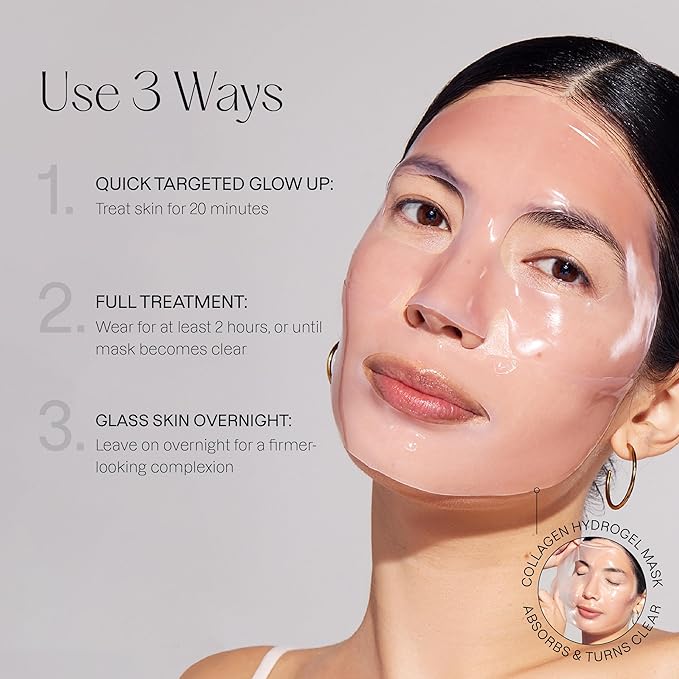 Karuna Skin - COLLAGEN Face Mask Sheets, Hydrogel 2-Piece Facial Mask, Age-Defying, Hydrating, Rejuvenating & Moisturizing Skin Care Essential That Targets Fine Lines & Wrinkles, 1 Pack