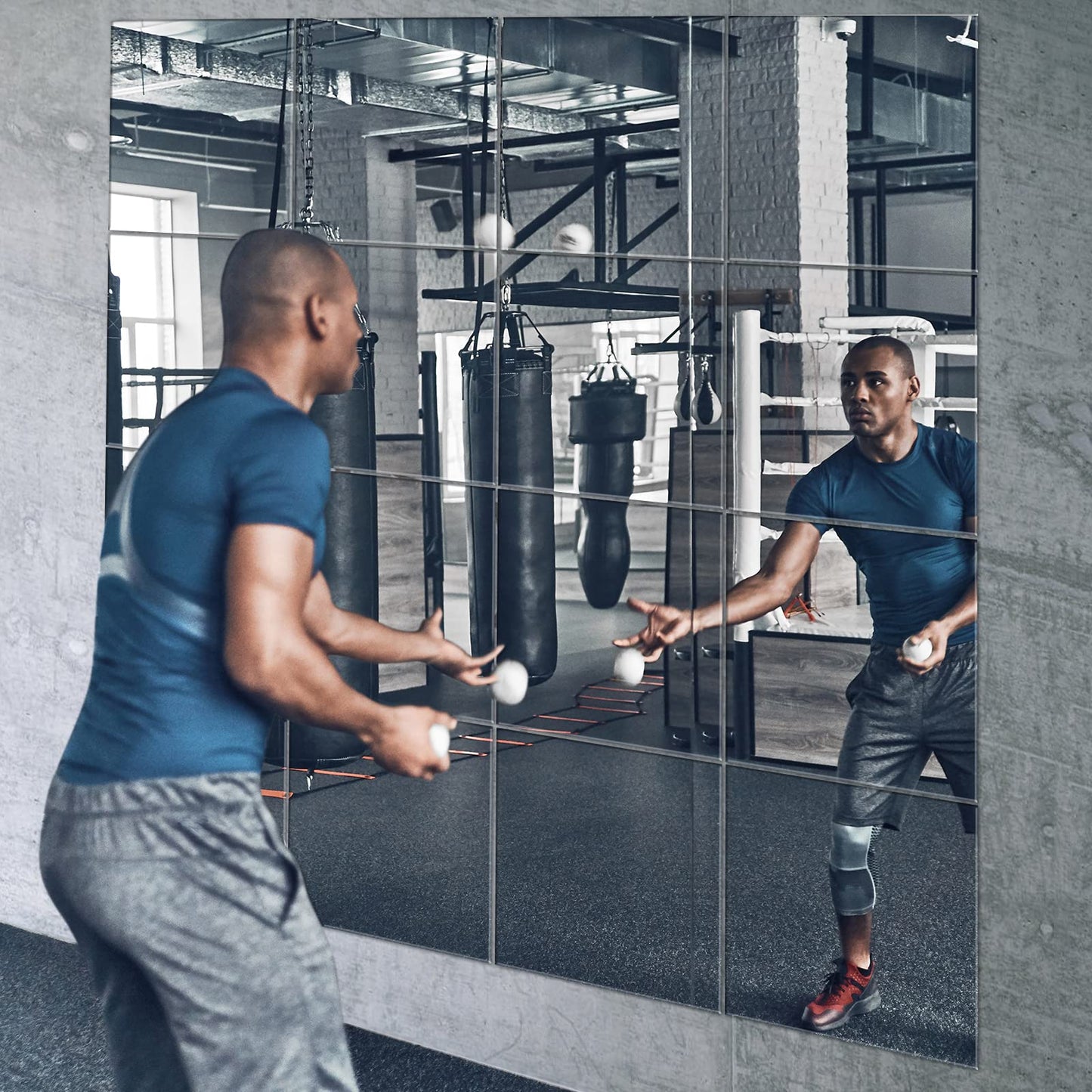 EVENLIVE® Gym Mirrors for Home Gym wall Large, 16PCS Glass Wall Mirror Tiles, 12" Frameless Mirror Panels, Full Body Mirror Sticker, for Ceiling Candle Tray Wedding Centerpieces for Table,Crafts Set