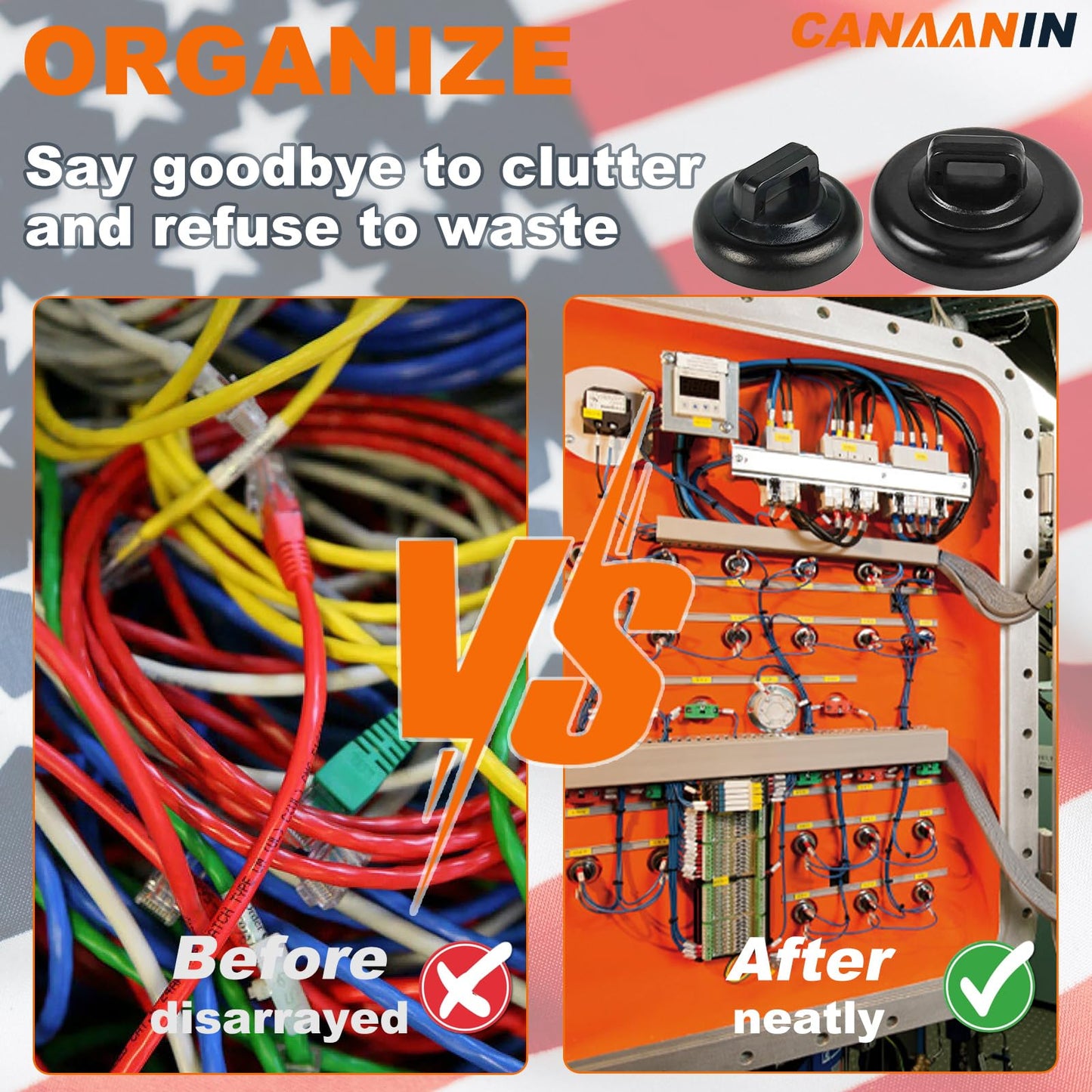 CANAANIN Magnet Zip Tie Mount Clips Magnetic Zip Ties Mount Base Holder Strong Wire Cable Holder Mount Wire Clips Management for Home Office Marine Electrical Wiring (D19 20 Pcs)