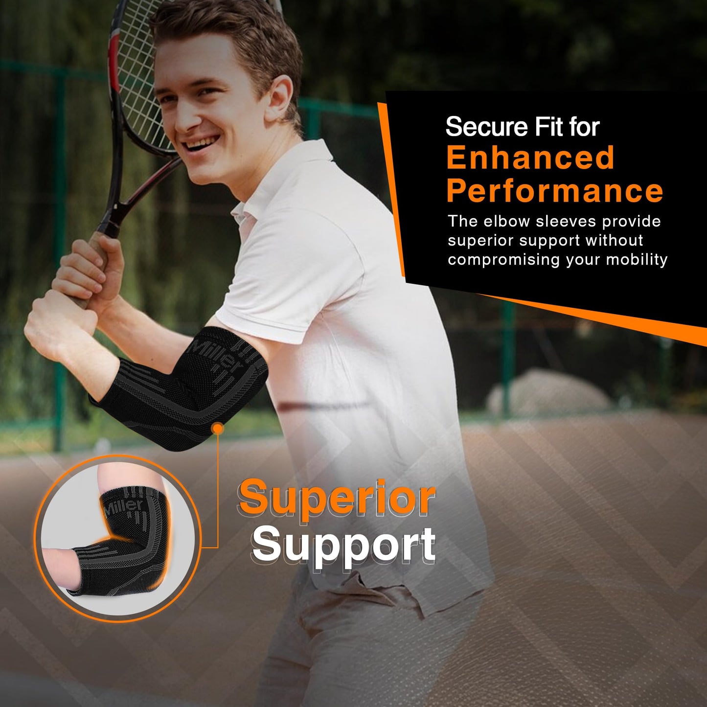 Doc Miller Elbow Compression Sleeve for Tendonitis – Medical Compression Support, Arm Brace for Tennis Injuries, Bursitis Relief Sleeve, Tendon Support for Active Use for Women & Men – 1 Pair