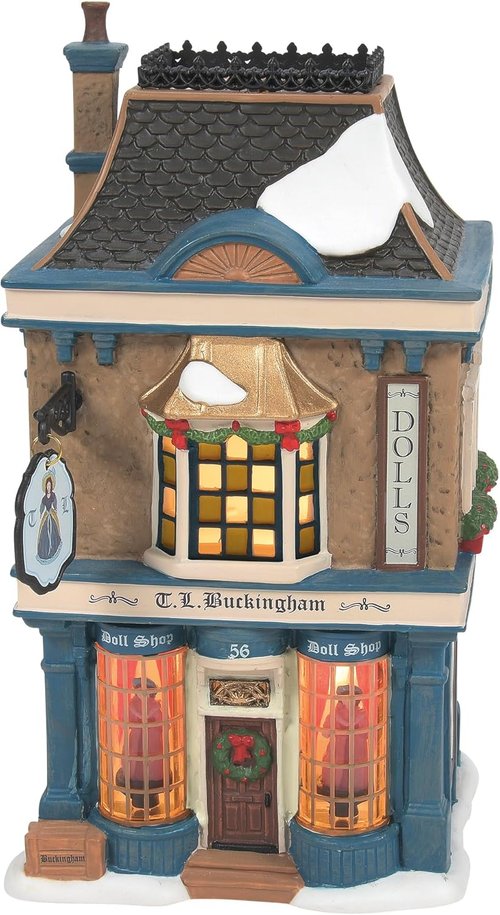 Department 56 Dickens Village - T.L. Buckingham Doll Shop Lit Building | 7.24 Inch, Multicolor
