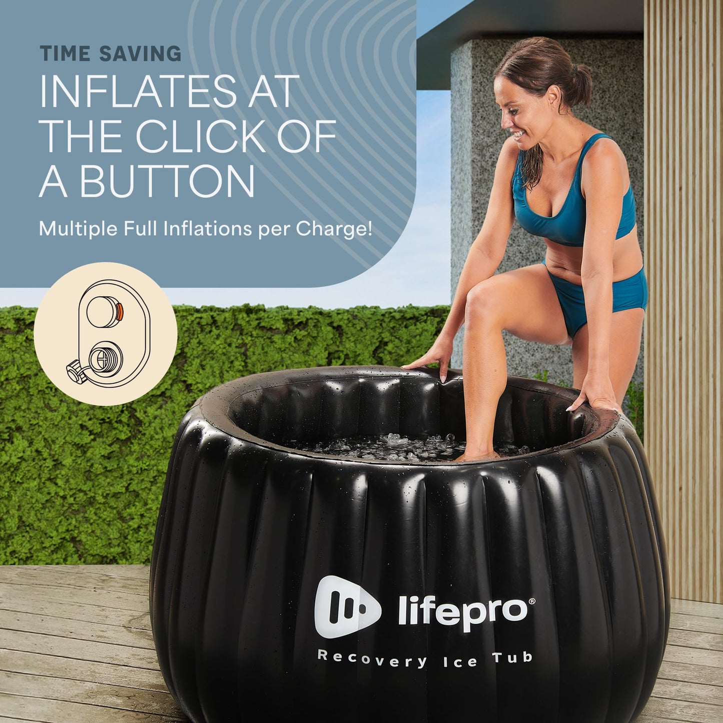 Lifepro 2-Person Portable Ice Bath Tub for Athletes XL - Self-Inflatable Ice Bath Tub for Adults- Foldable Ice Pod Cold Plunge Tub for Outdoor Ice Bath - Durable Ice Plunge Tub for Ice Baths at Home